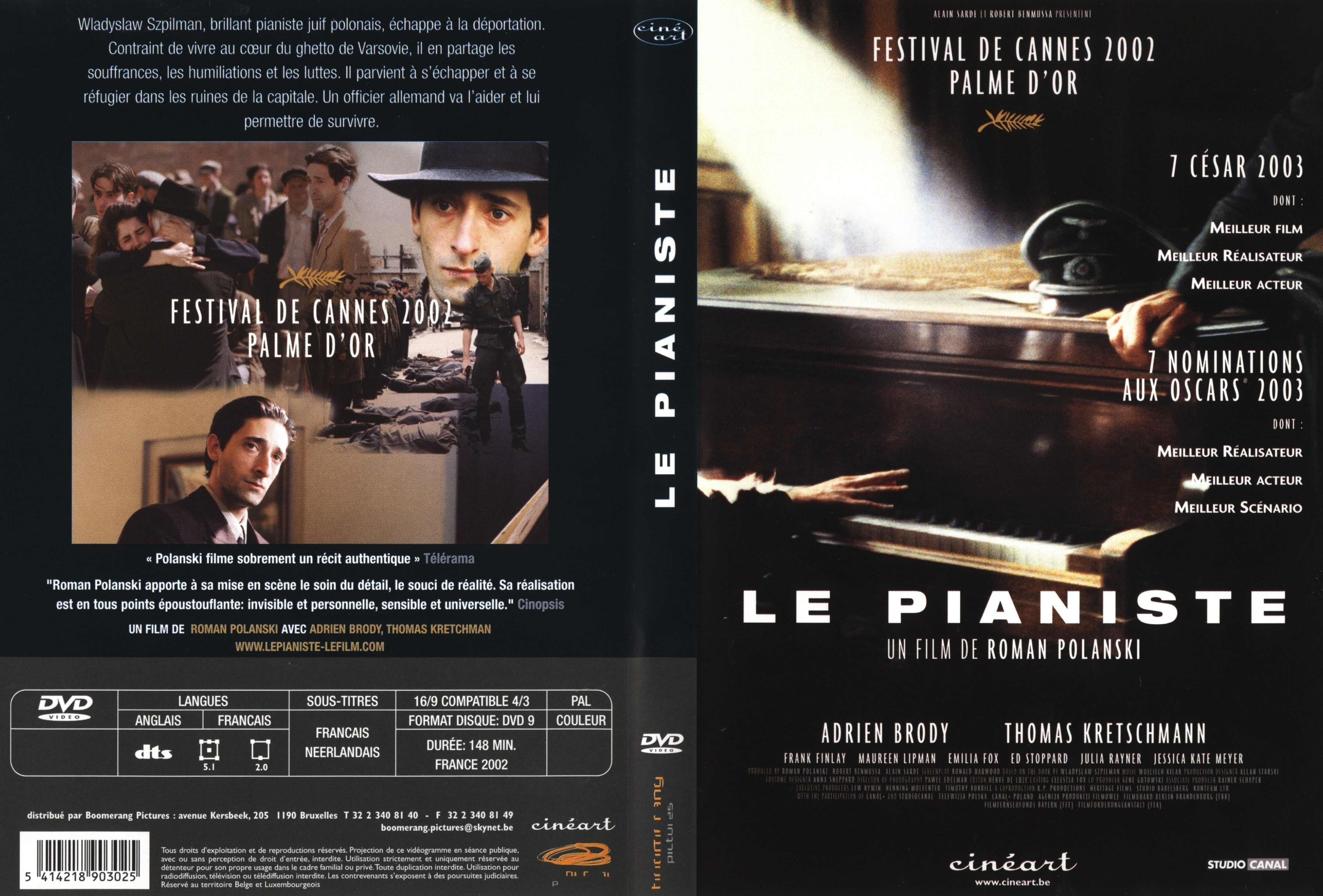 Jaquette DVD Le pianiste v2