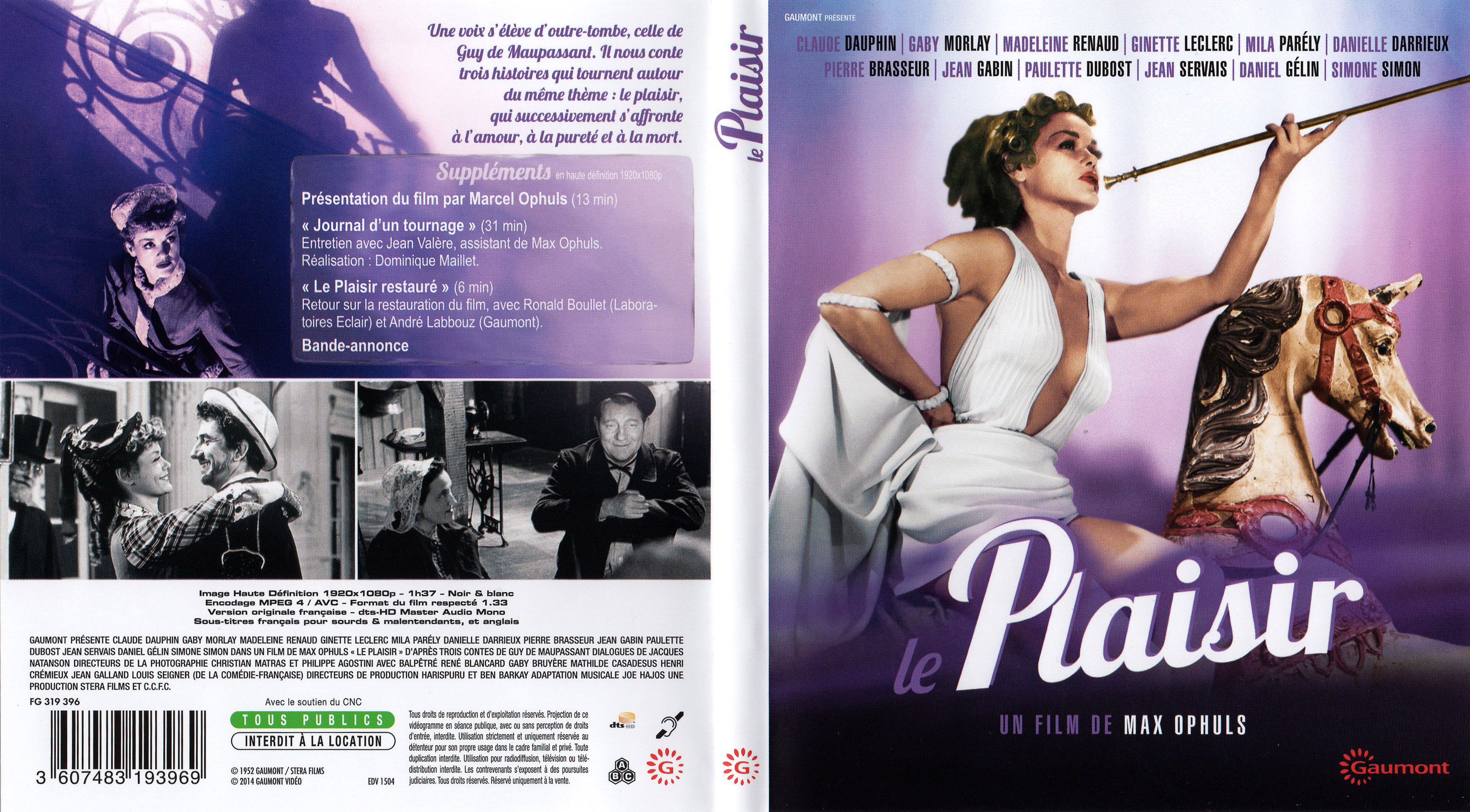 Jaquette DVD Le plaisir (BLU-RAY)