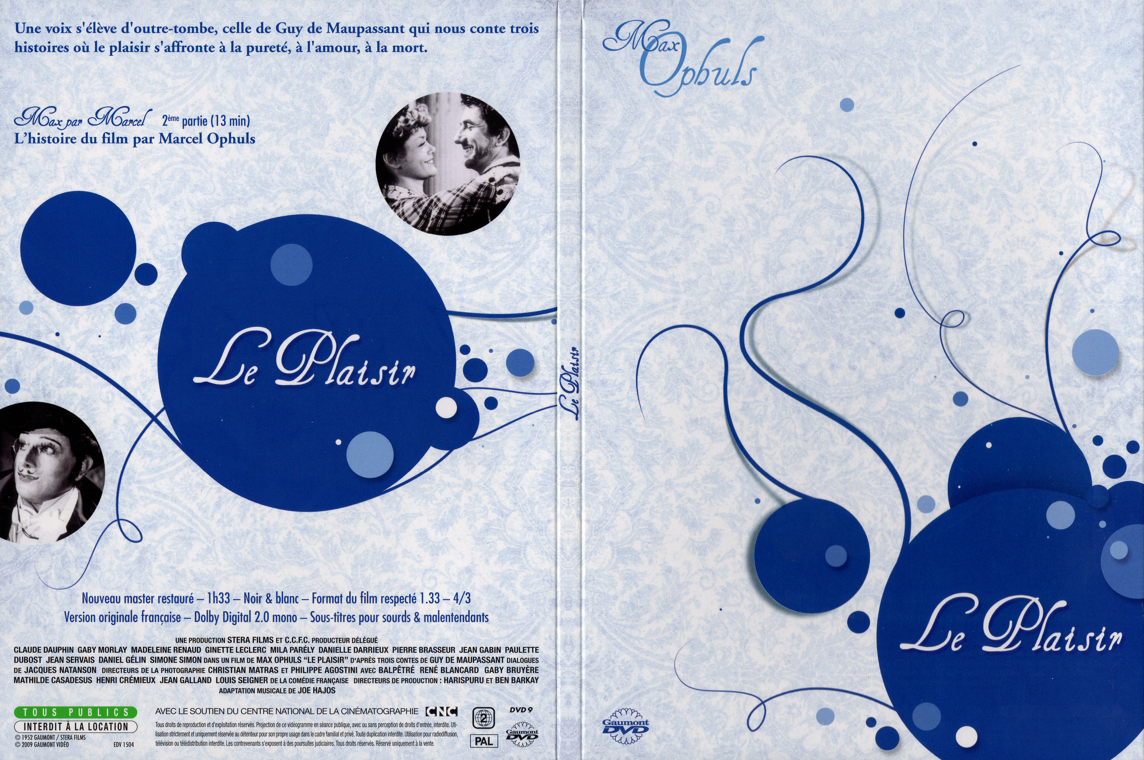 Jaquette DVD Le plaisir v2