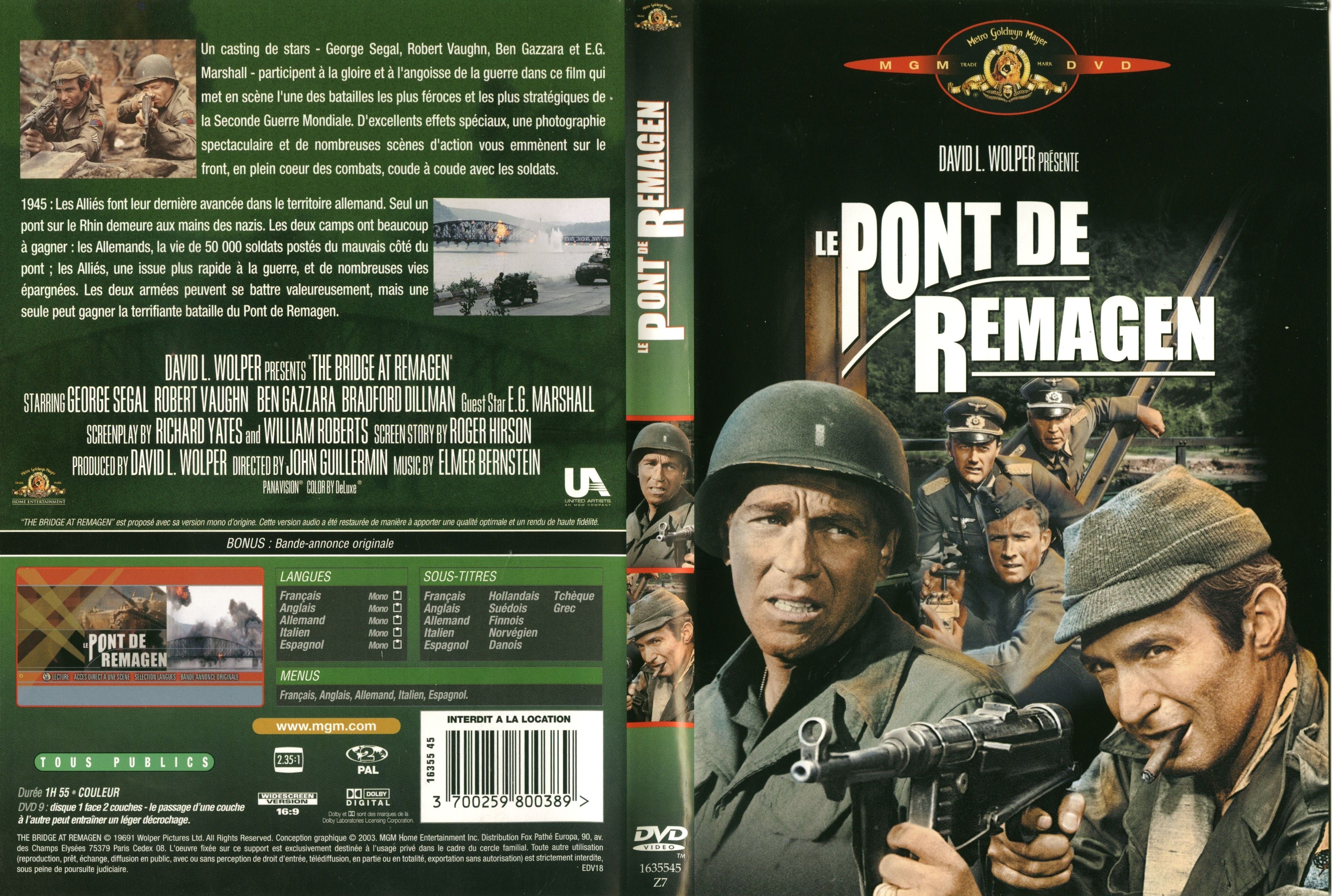 Jaquette DVD Le pont de Remagen