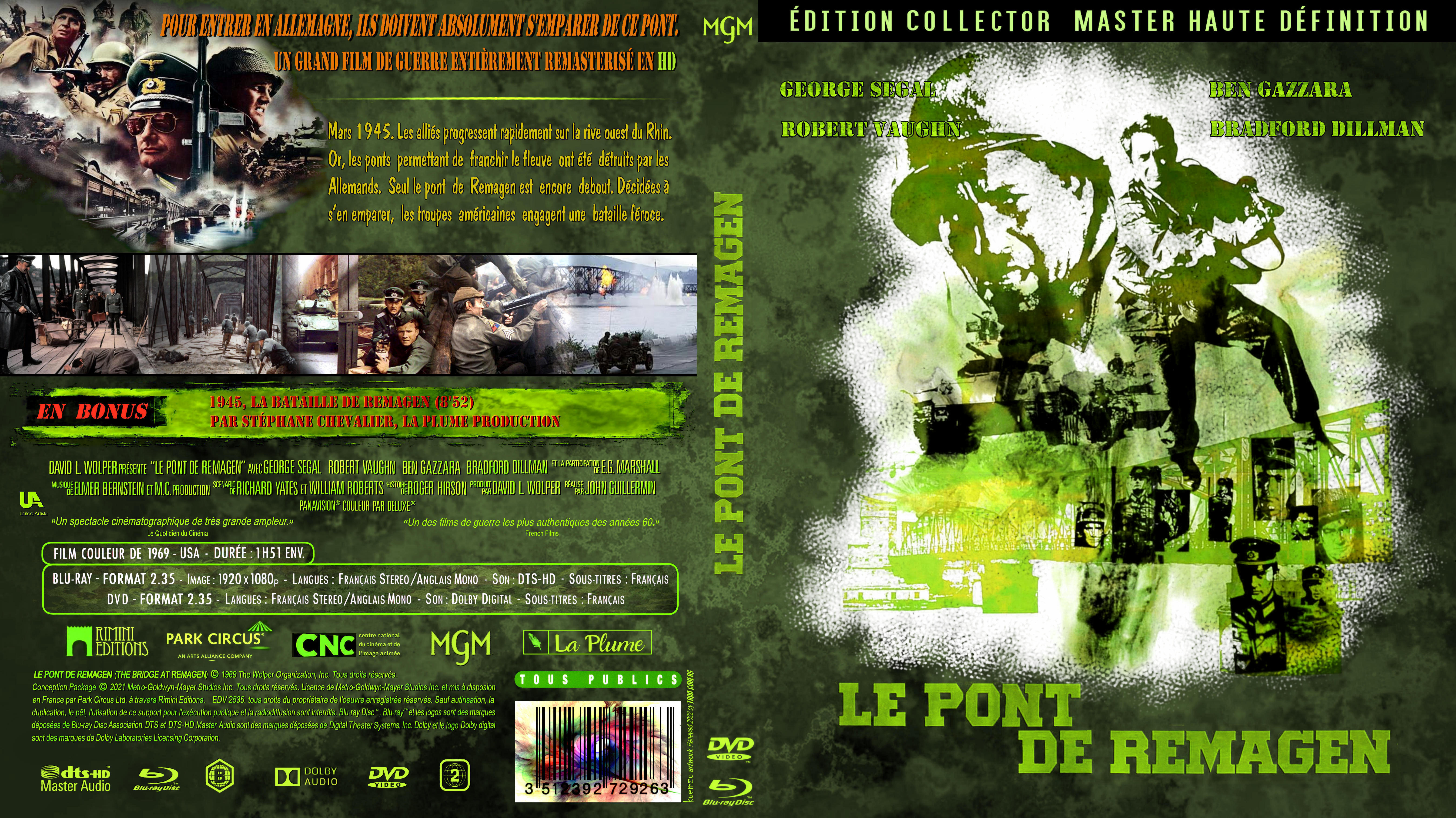 Jaquette DVD Le pont de Remagen custom (BLU-RAY)