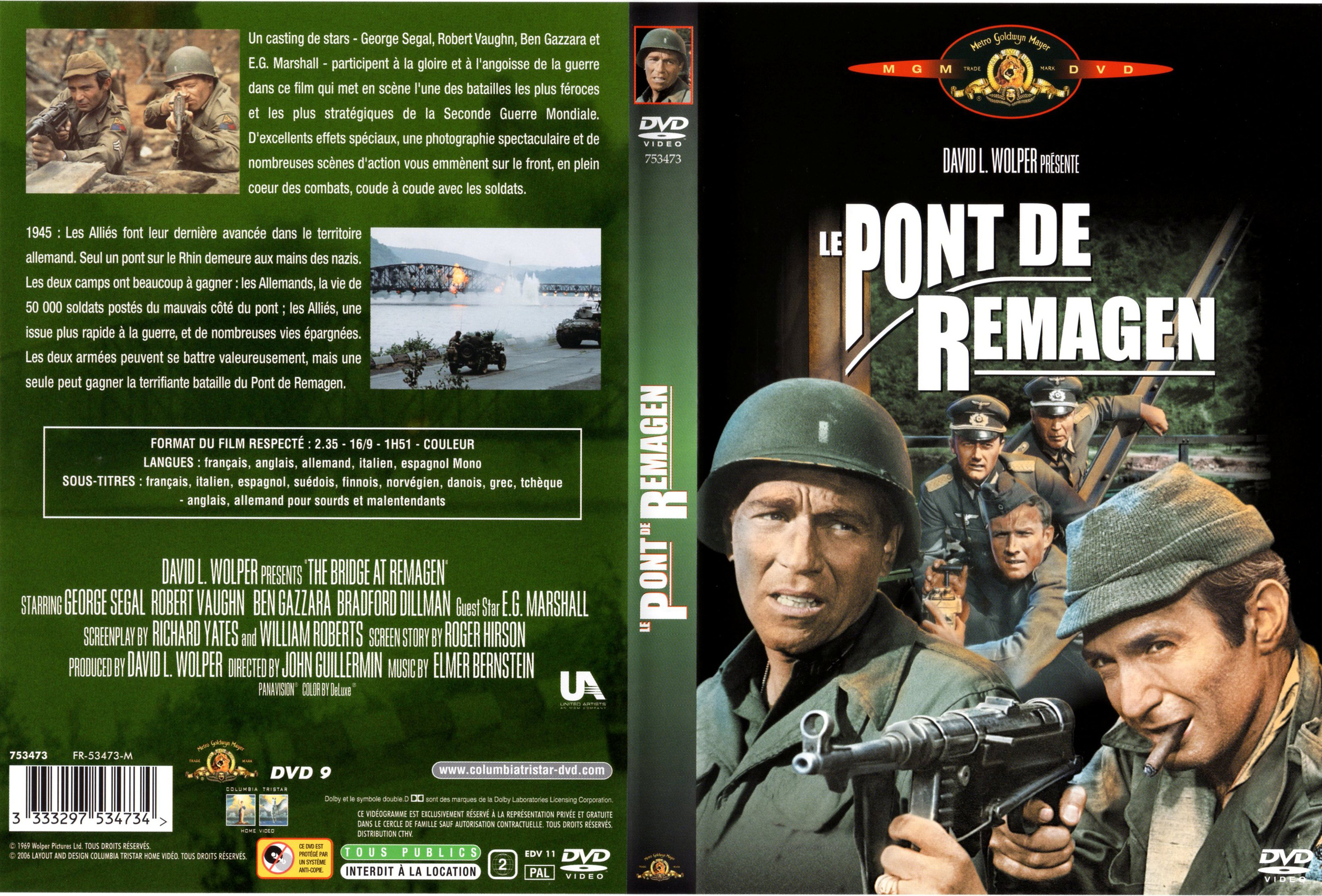 Jaquette DVD Le pont de Remagen v3