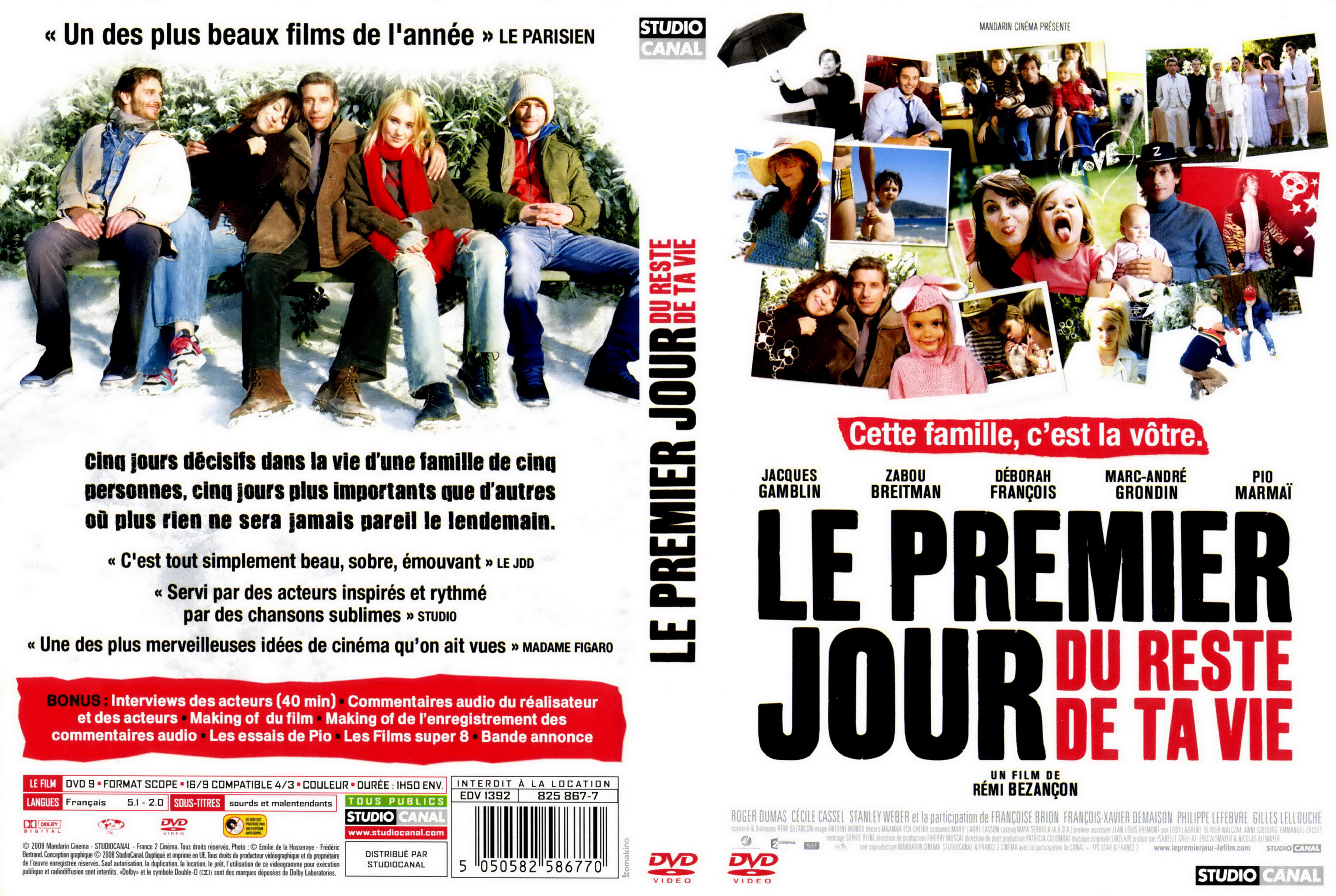 Jaquette DVD Le premier jour du reste de ta vie