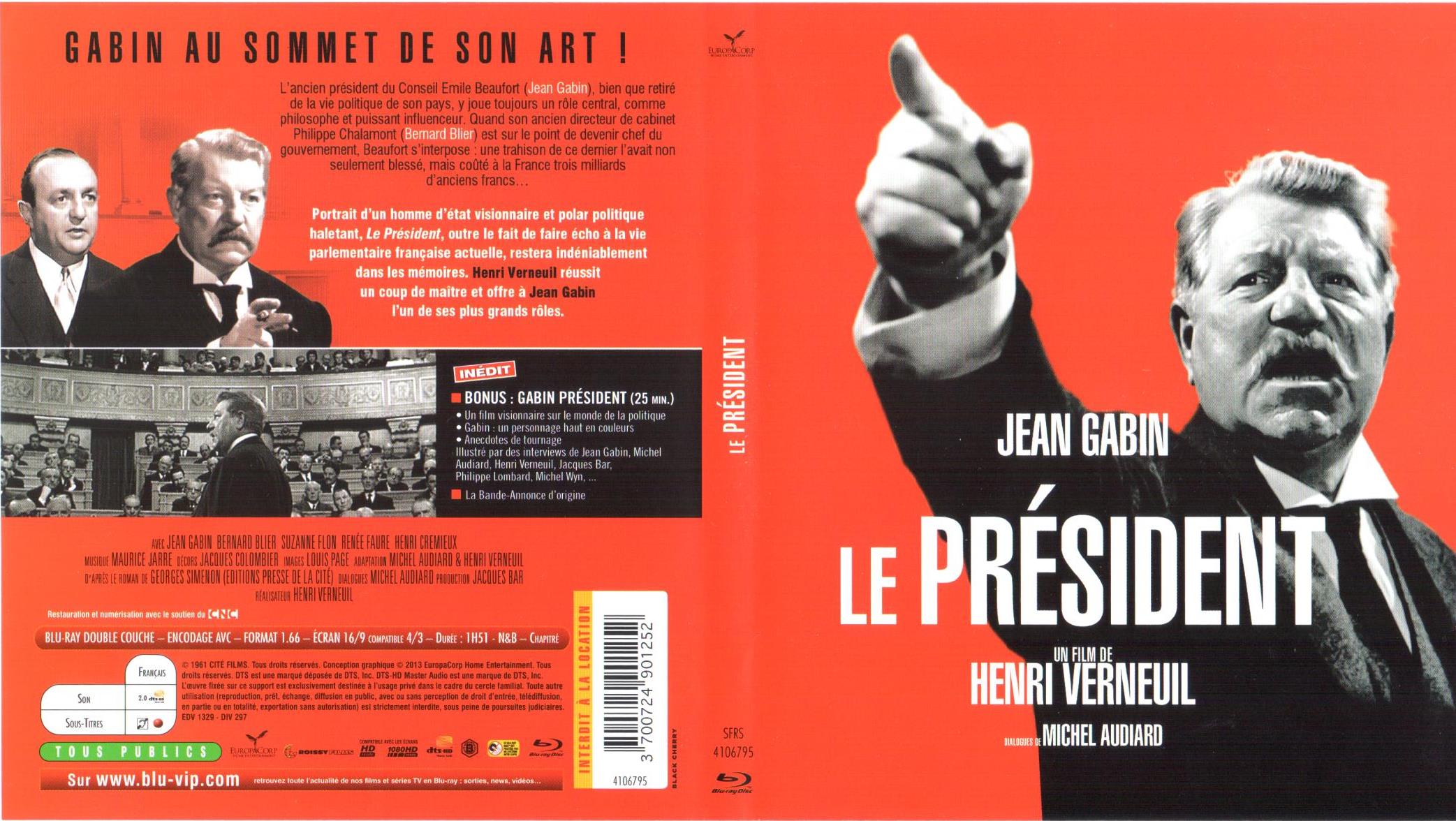 Jaquette DVD Le prsident (BLU-RAY)