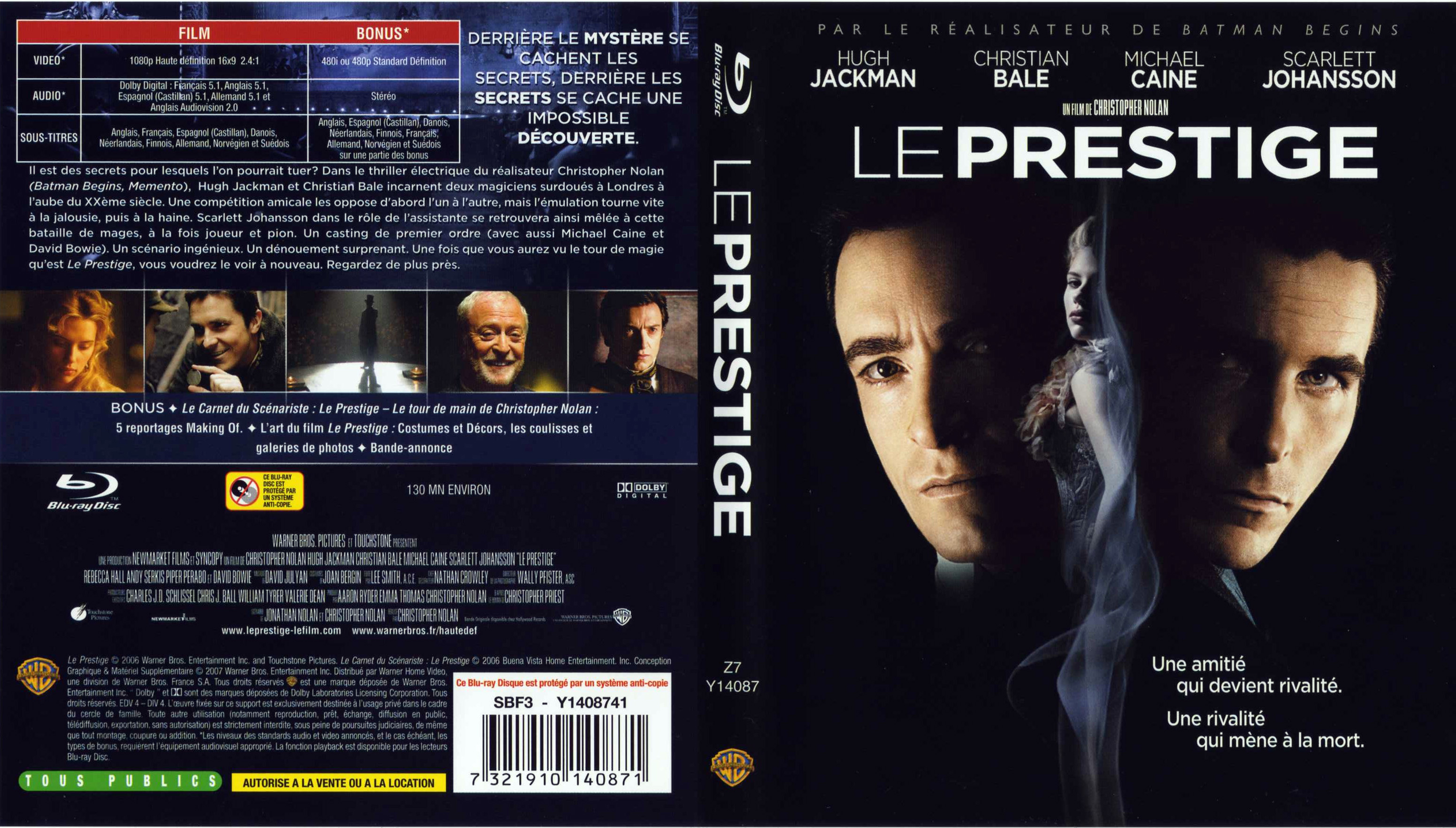 Jaquette DVD Le prestige (BLU-RAY)