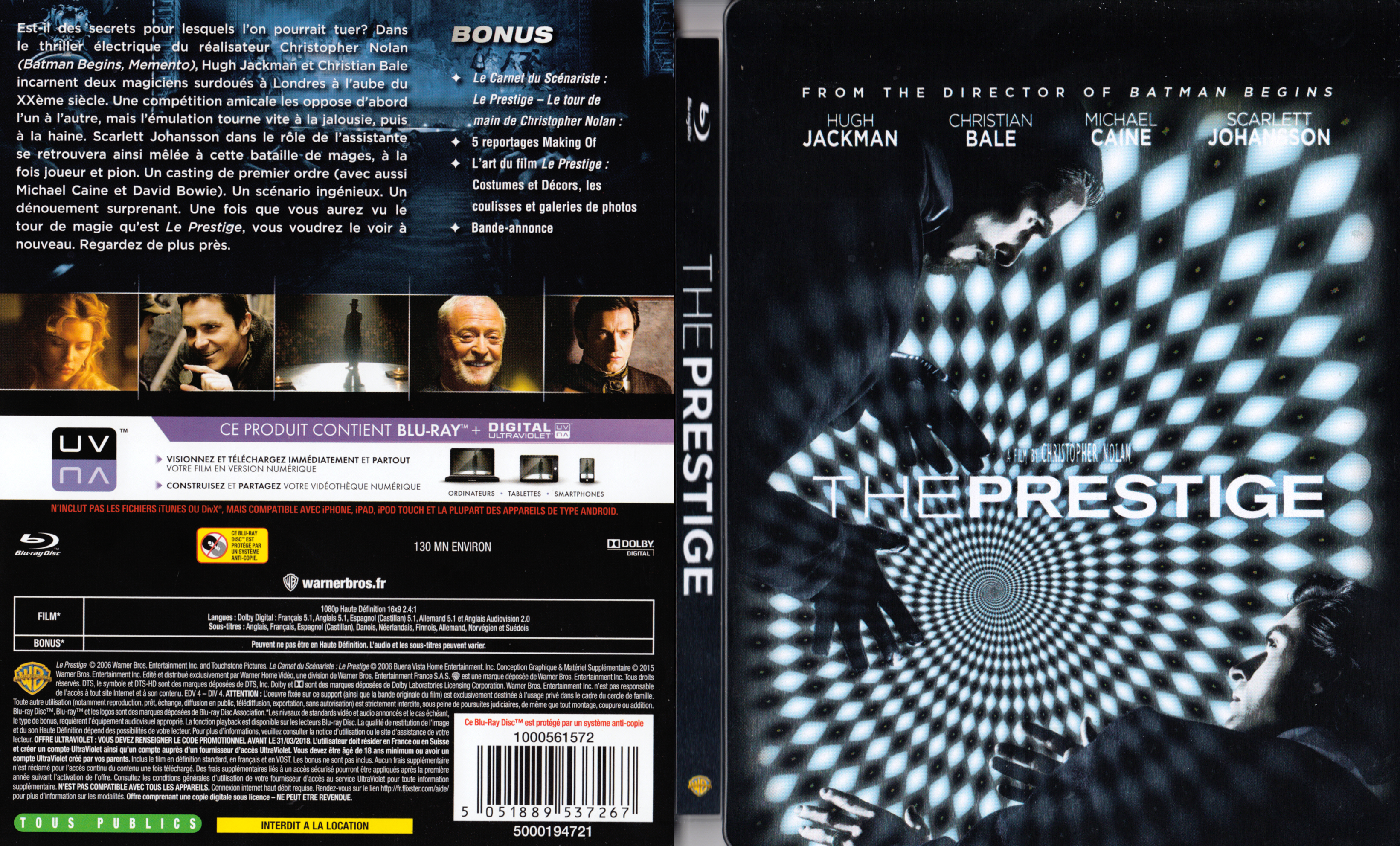 Jaquette DVD Le prestige (BLU-RAY) v2