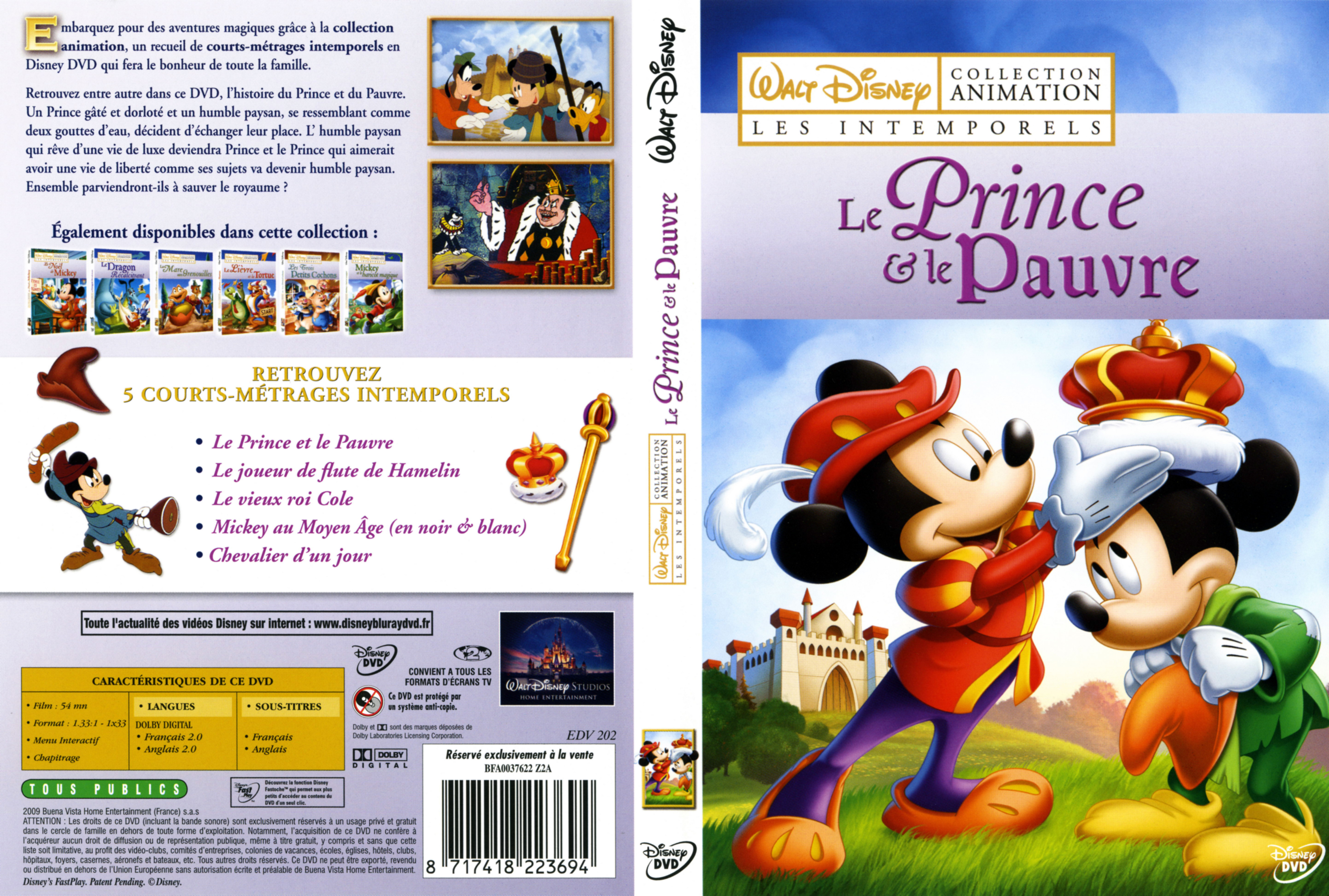 Jaquette DVD Le prince et le pauvre (Disney)