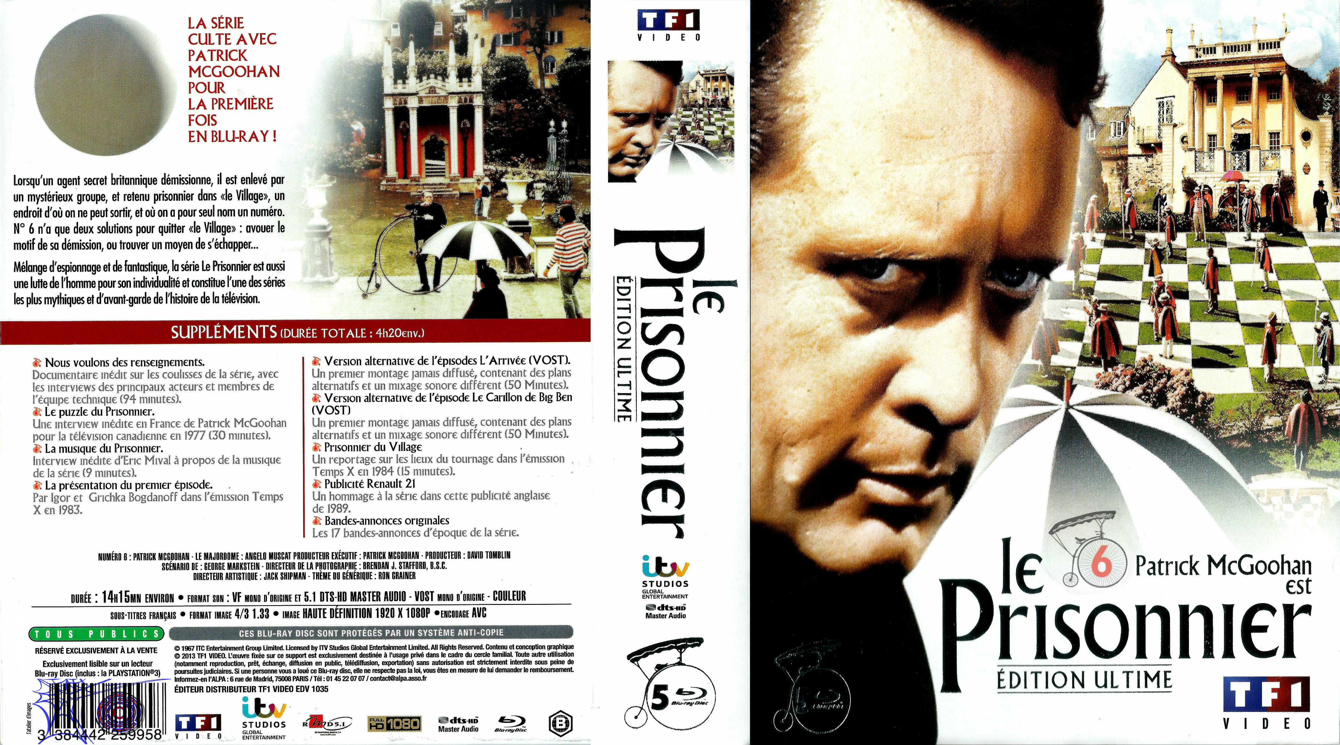 Jaquette DVD Le prisonnier Coffret (BLU-RAY)