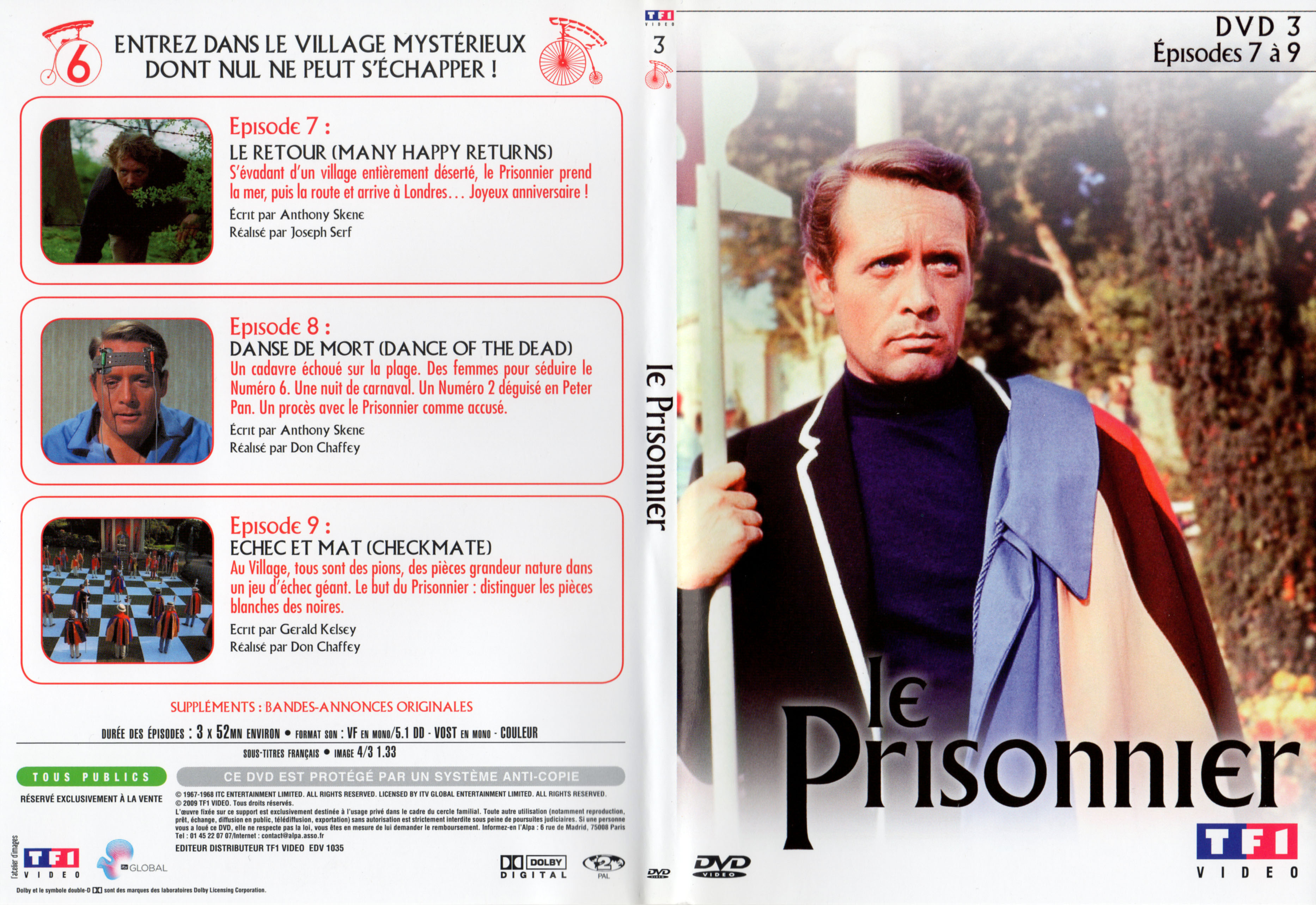 Jaquette DVD Le prisonnier DVD 3 v2