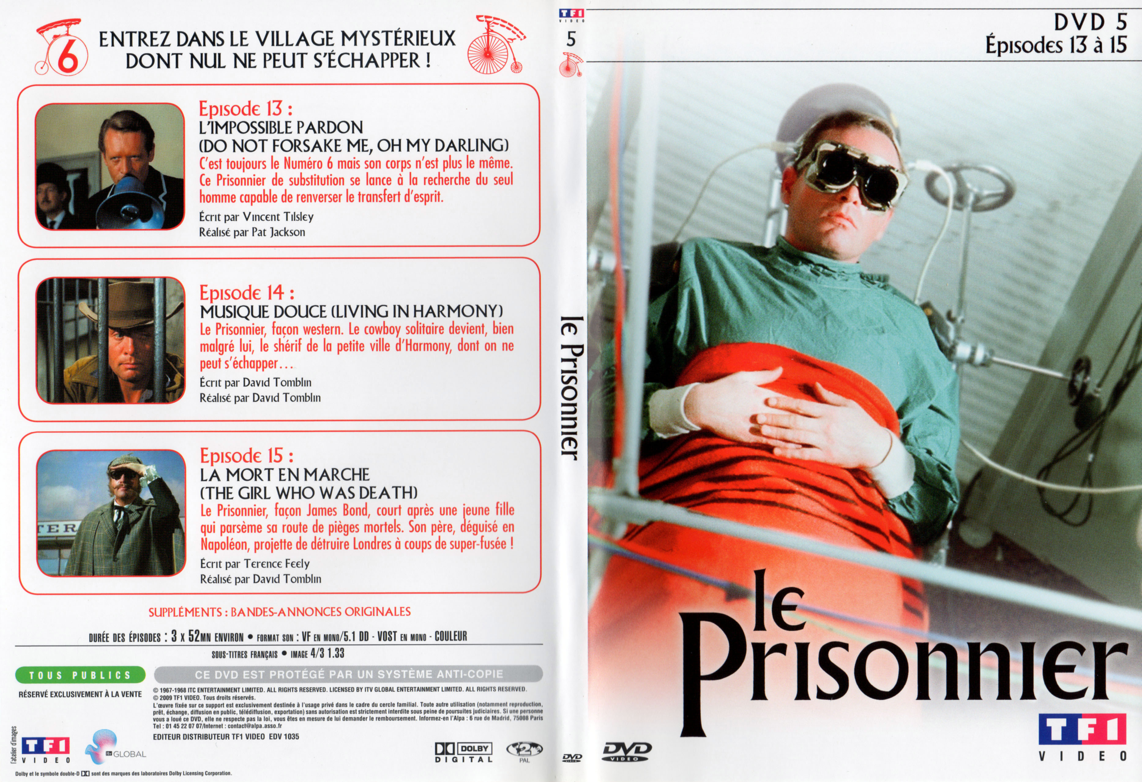 Jaquette DVD Le prisonnier DVD 5 v2