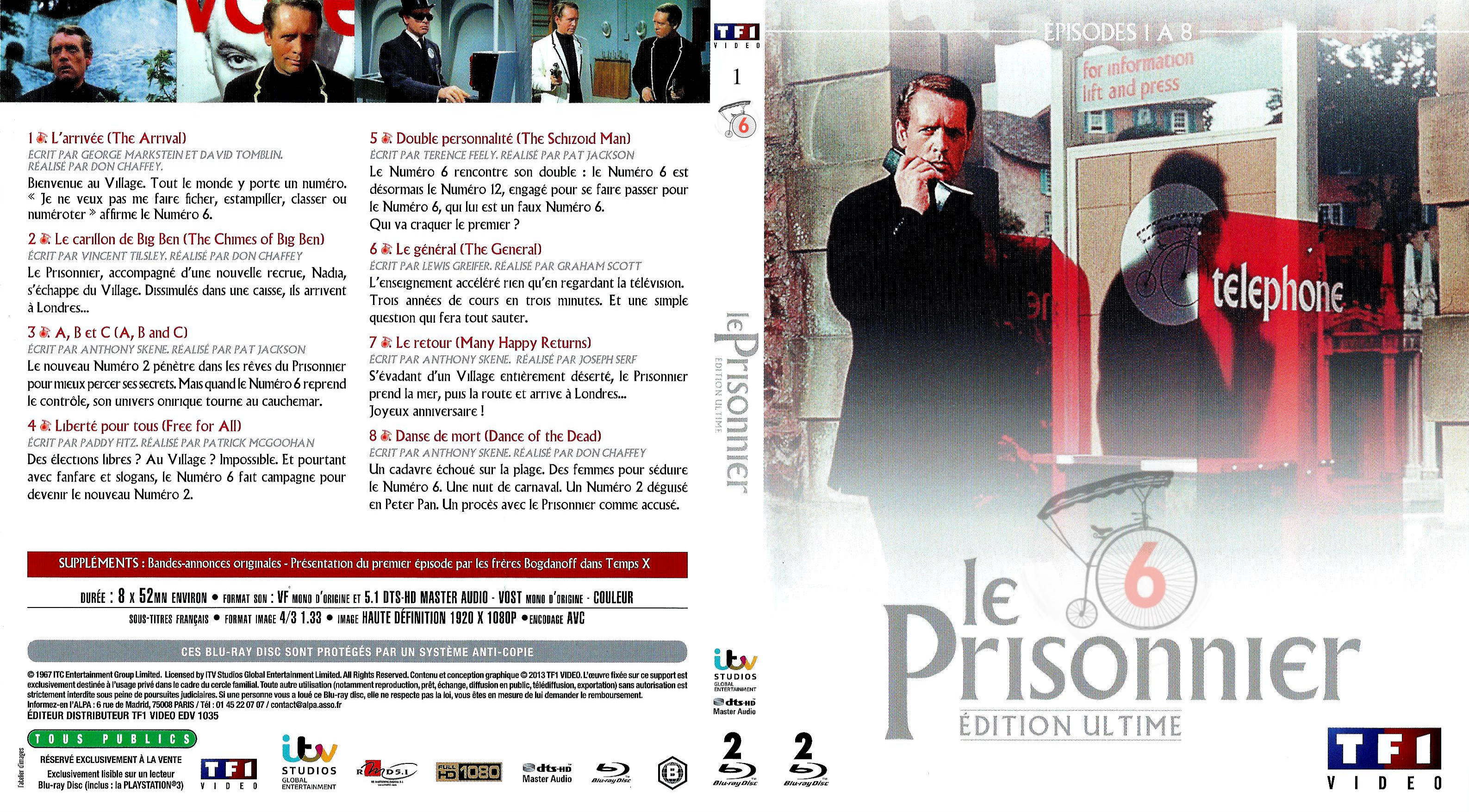 Jaquette DVD Le prisonnier volume 1 (BLU-RAY)