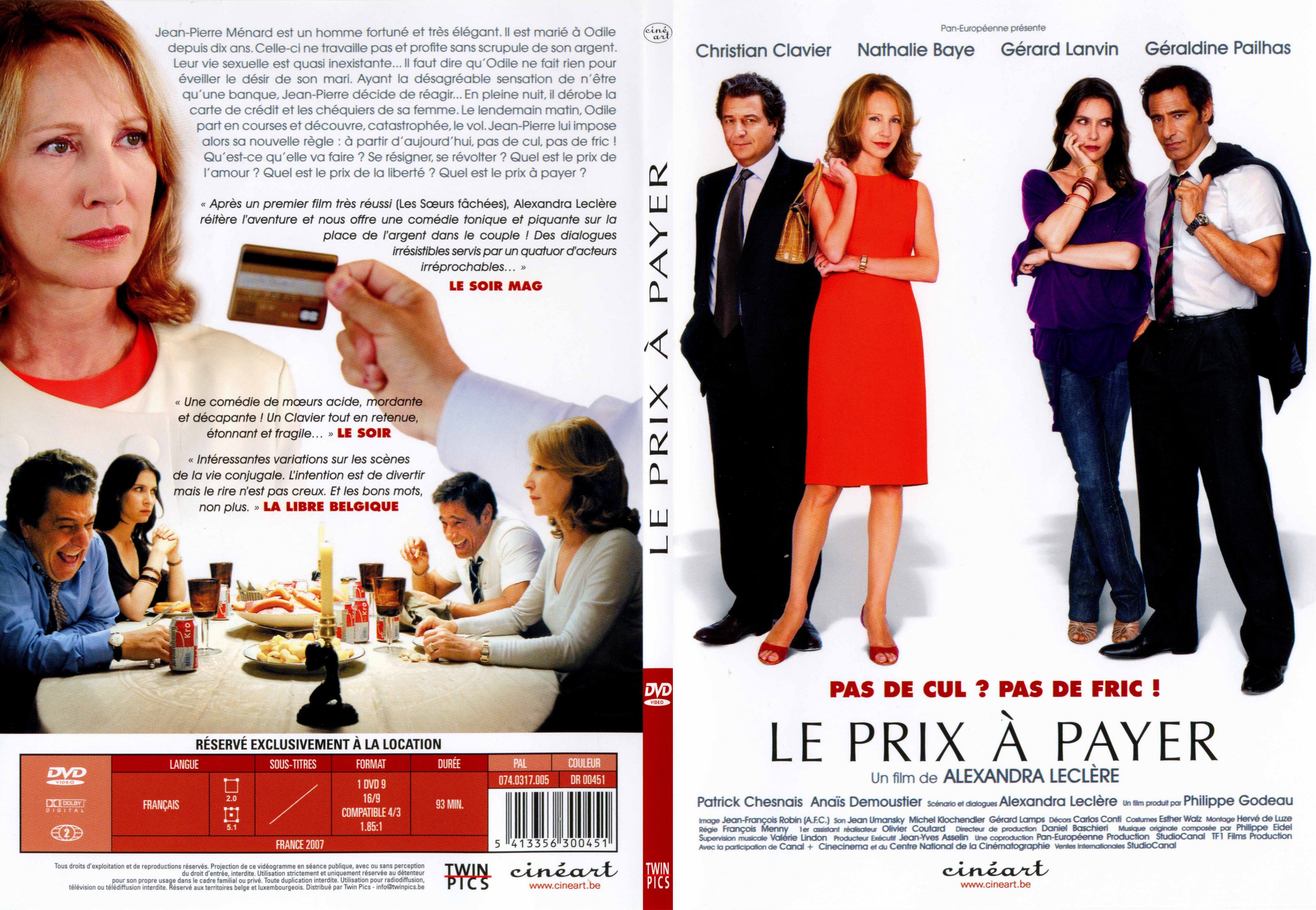 Jaquette DVD Le prix a payer - SLIM