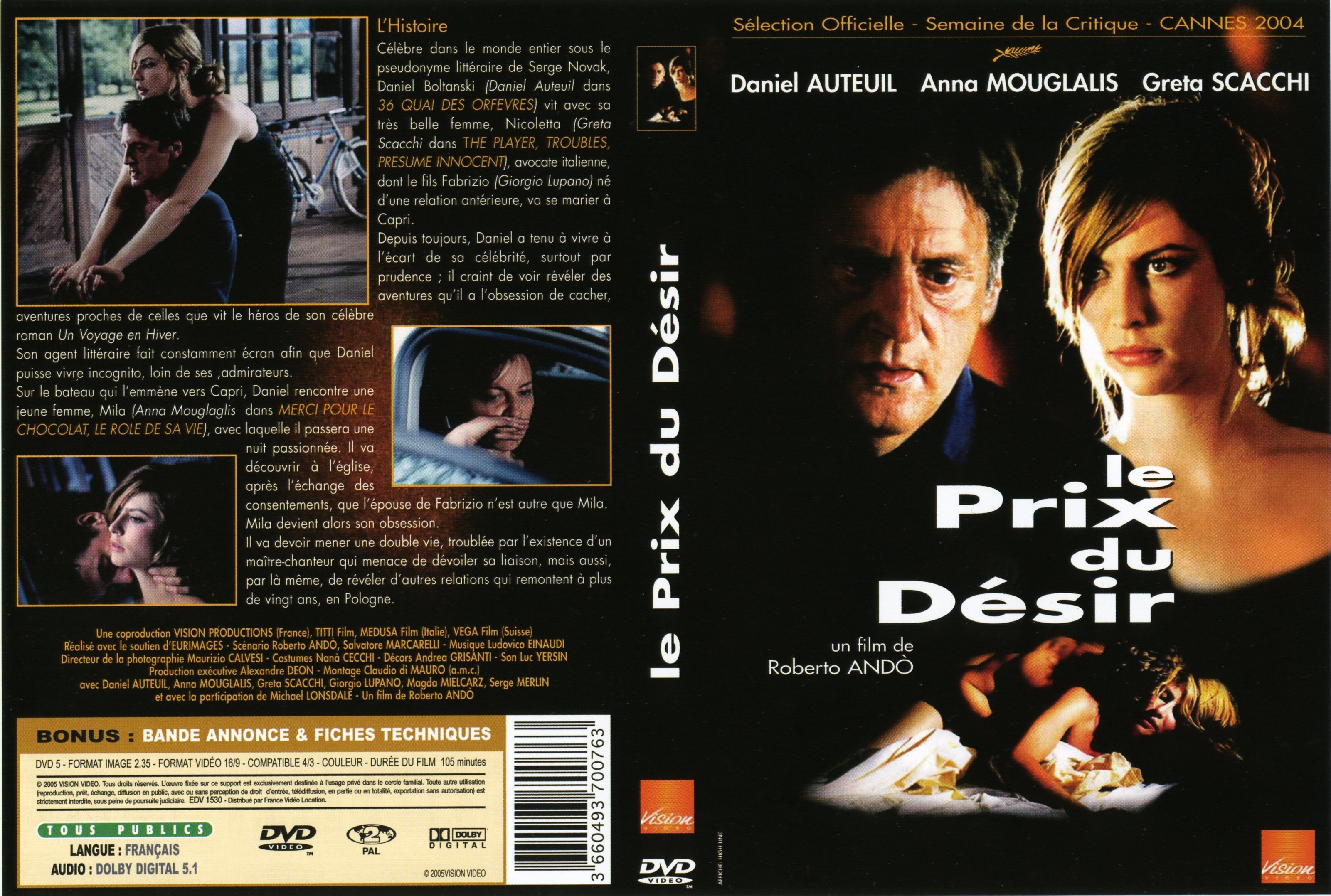 Jaquette DVD Le prix du dsir