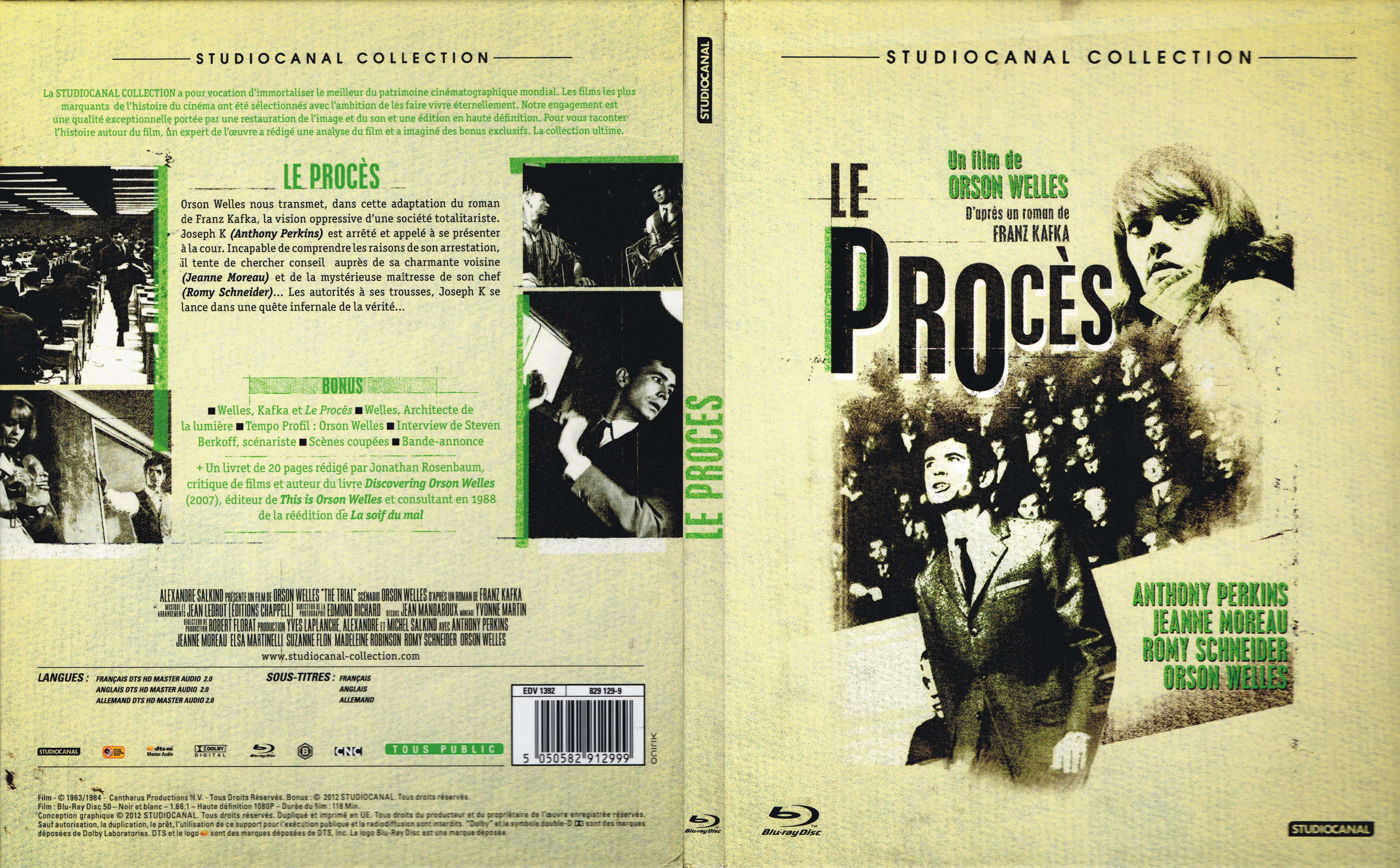 Jaquette DVD Le procs (1963) (BLU-RAY)