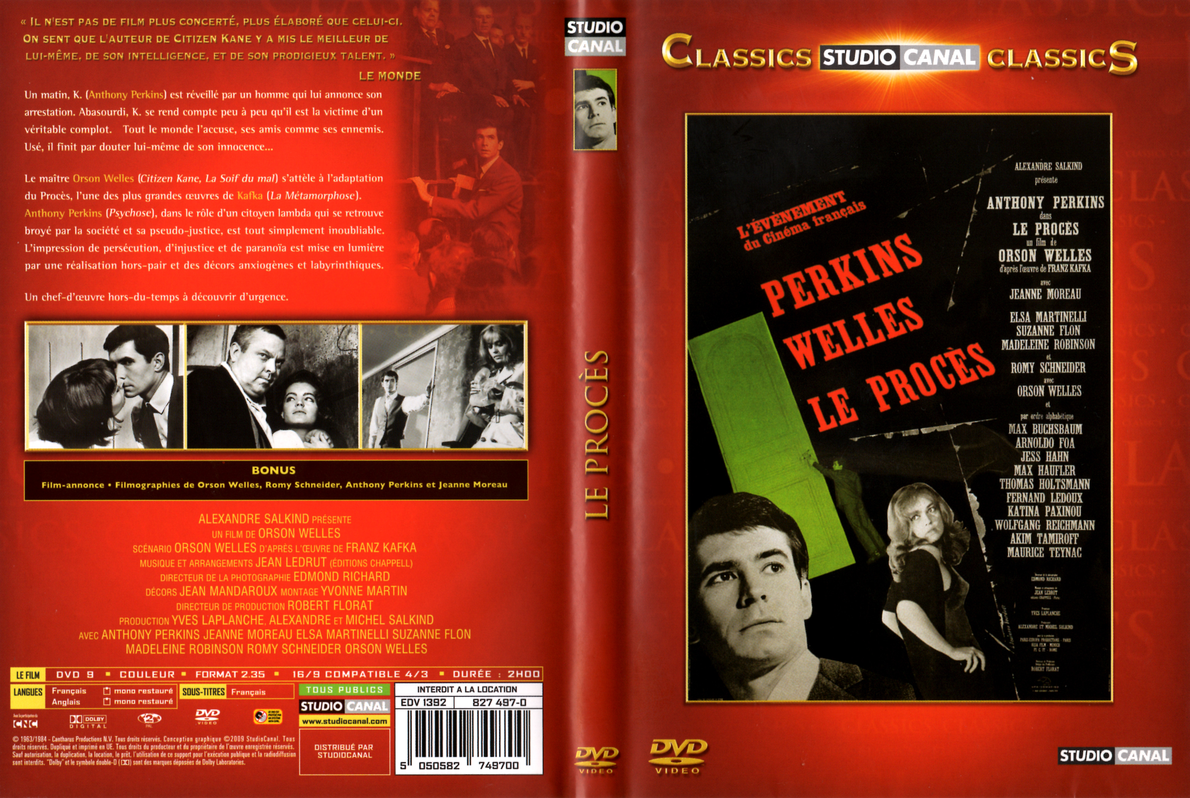 Jaquette DVD Le procs (1963) v4
