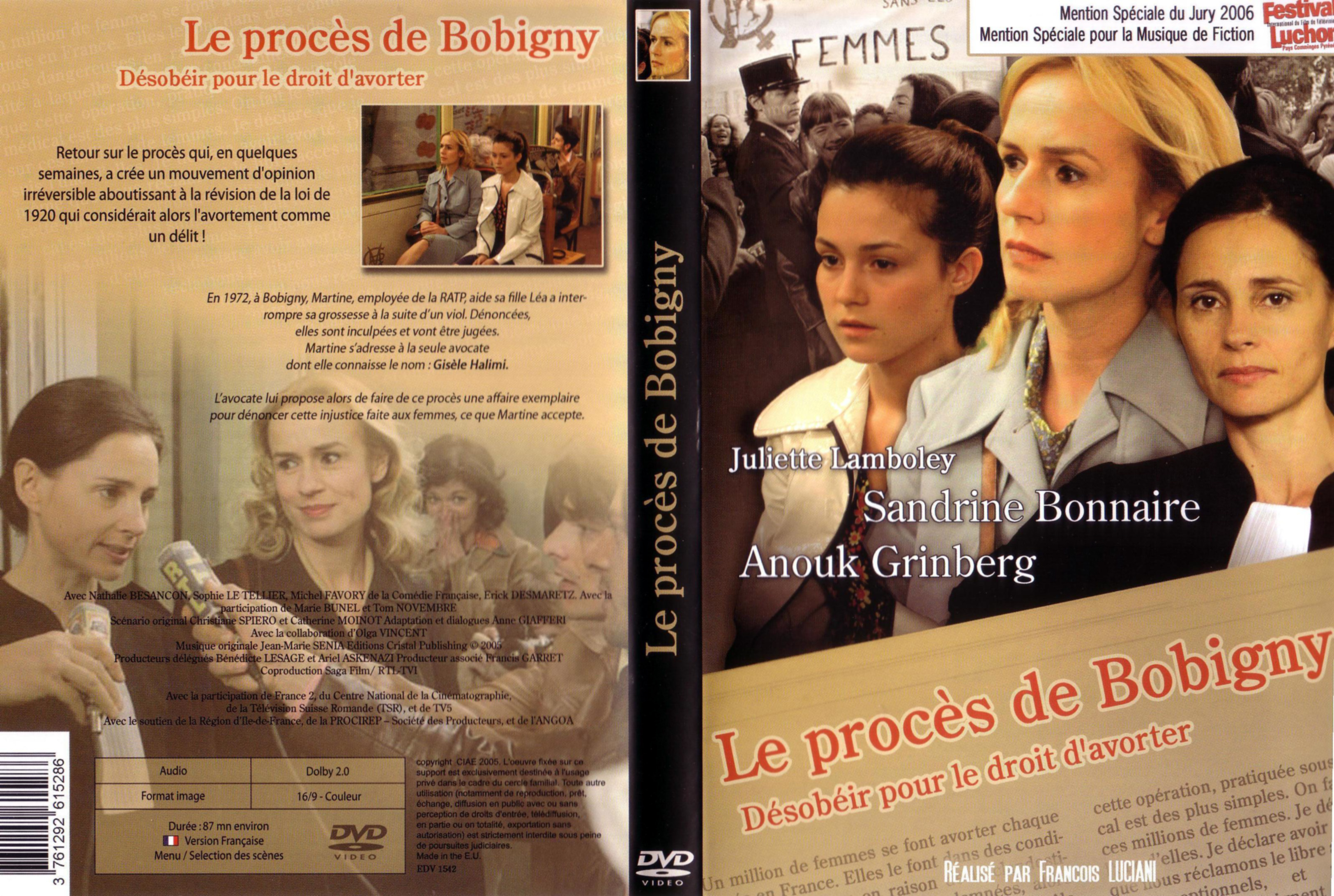 Jaquette DVD Le procs de Bobigny