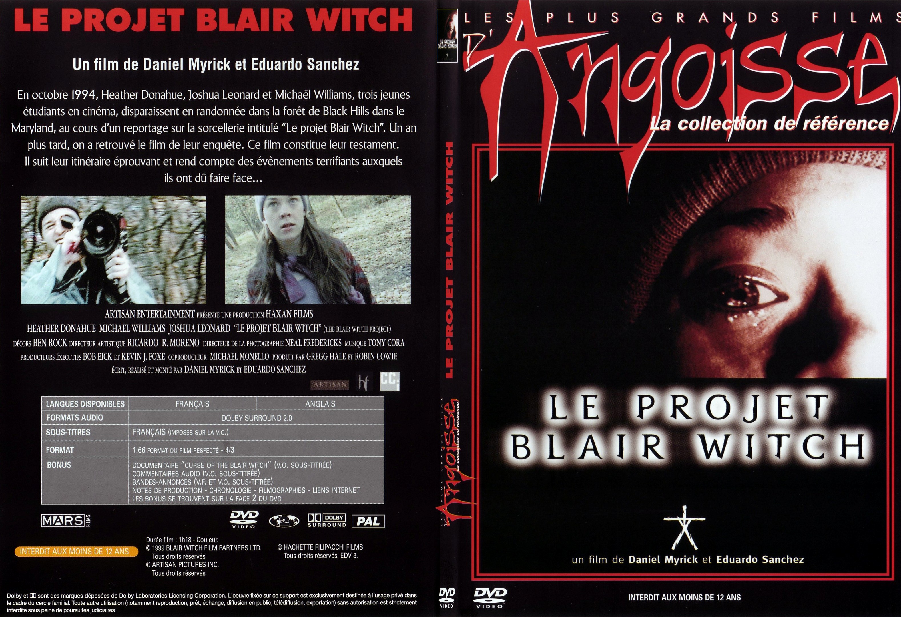 Jaquette DVD Le projet blair witch - SLIM
