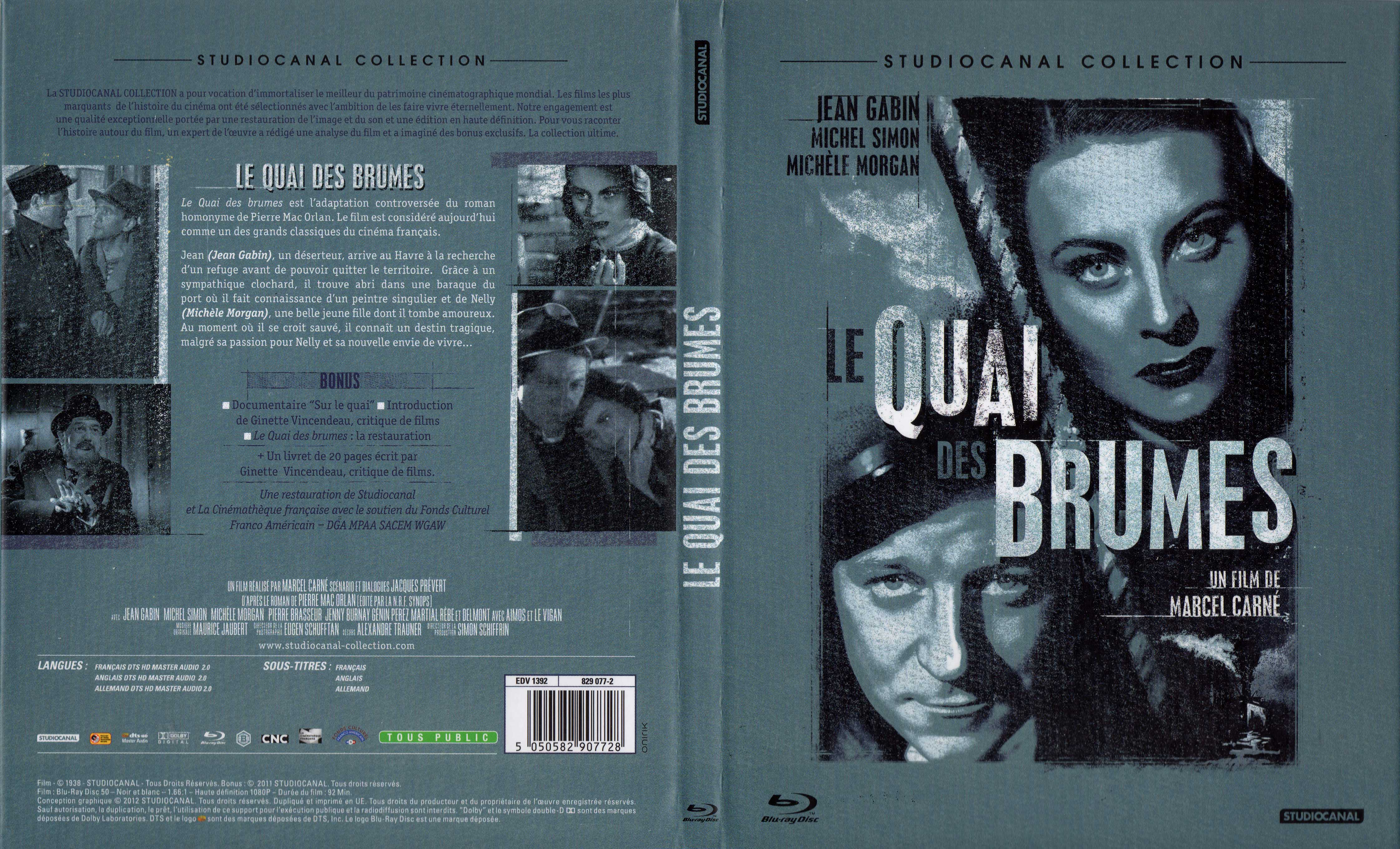 Jaquette DVD Le quai des brumes (BLU-RAY)