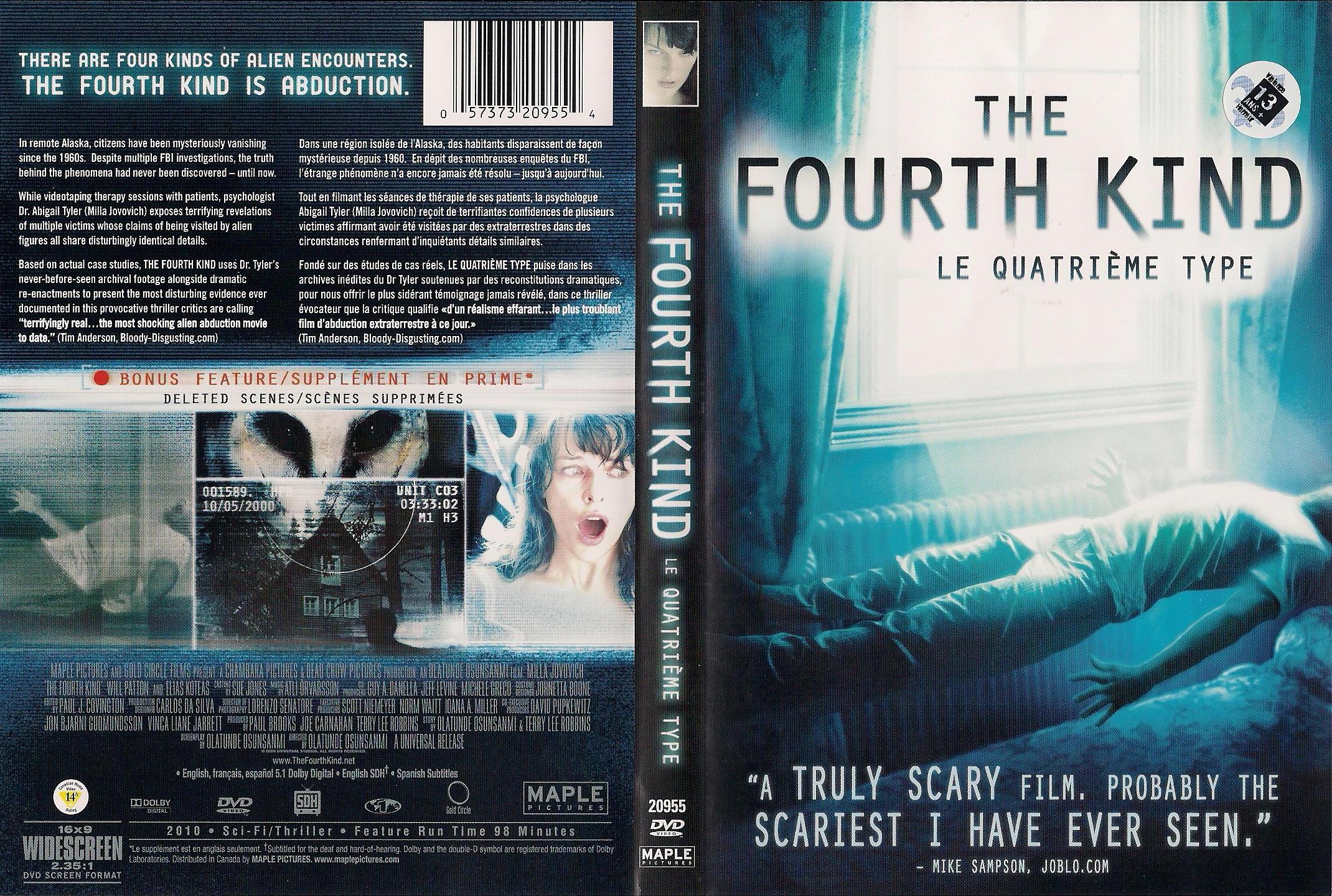 Jaquette DVD Le quatrieme type - The fourth kind (canadienne)
