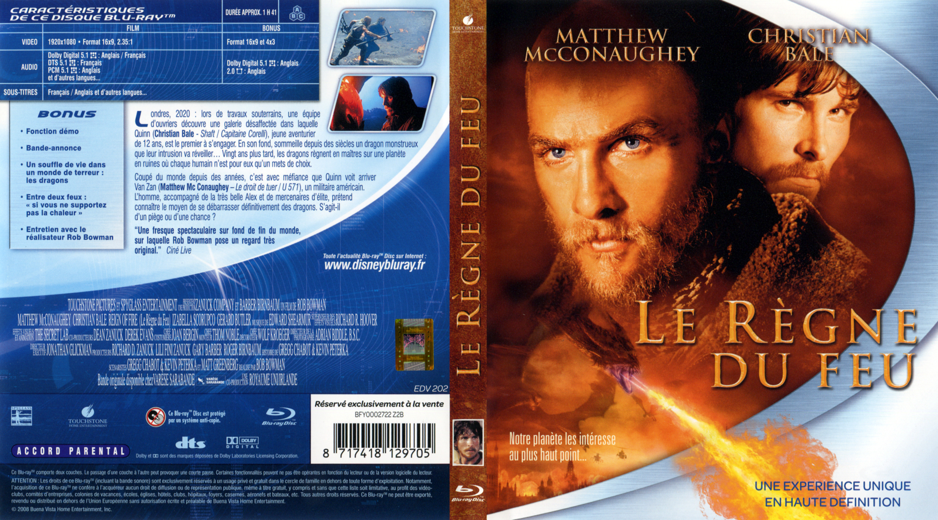 Jaquette DVD Le regne du feu (BLU-RAY)