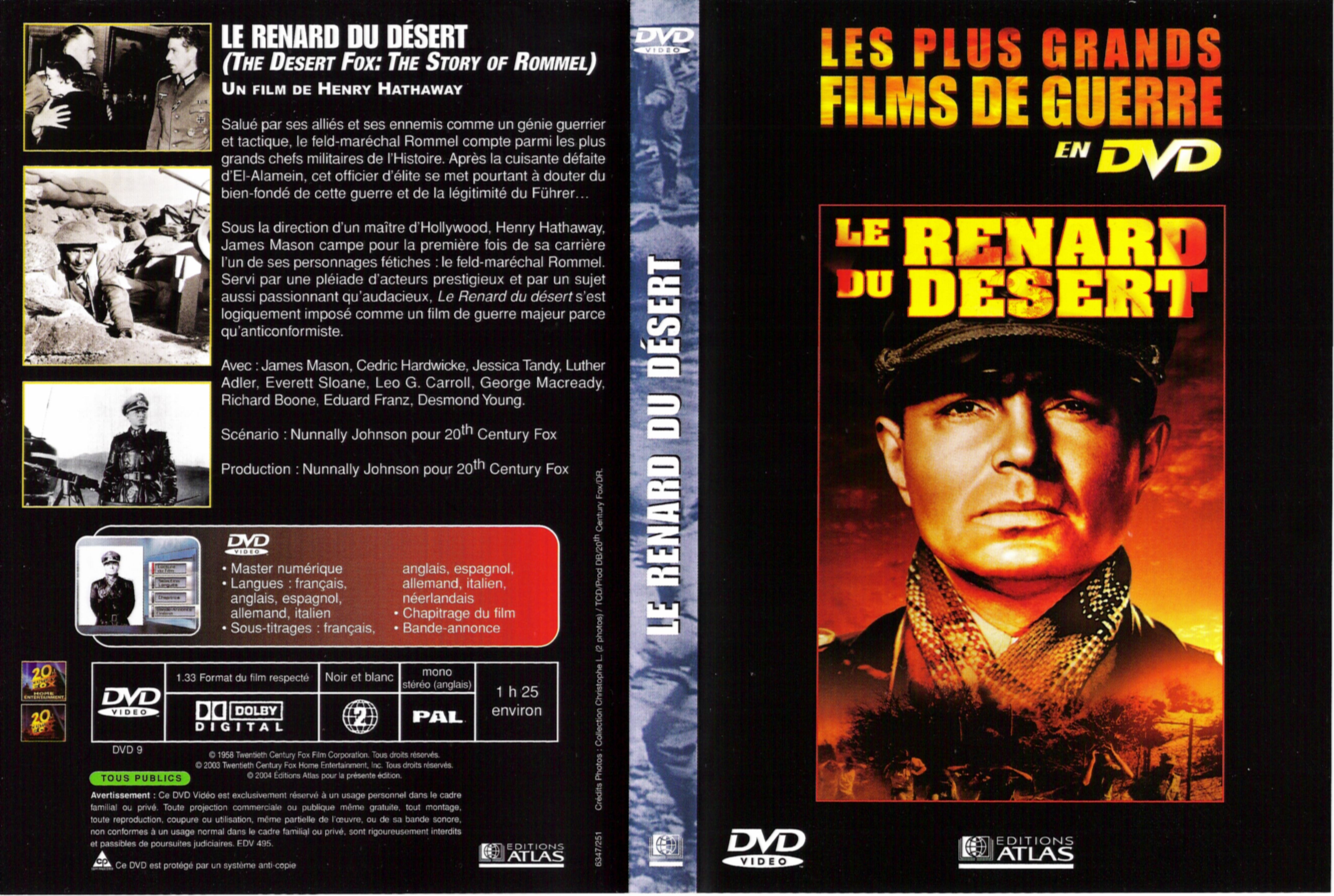 Jaquette DVD Le renard du desert v2