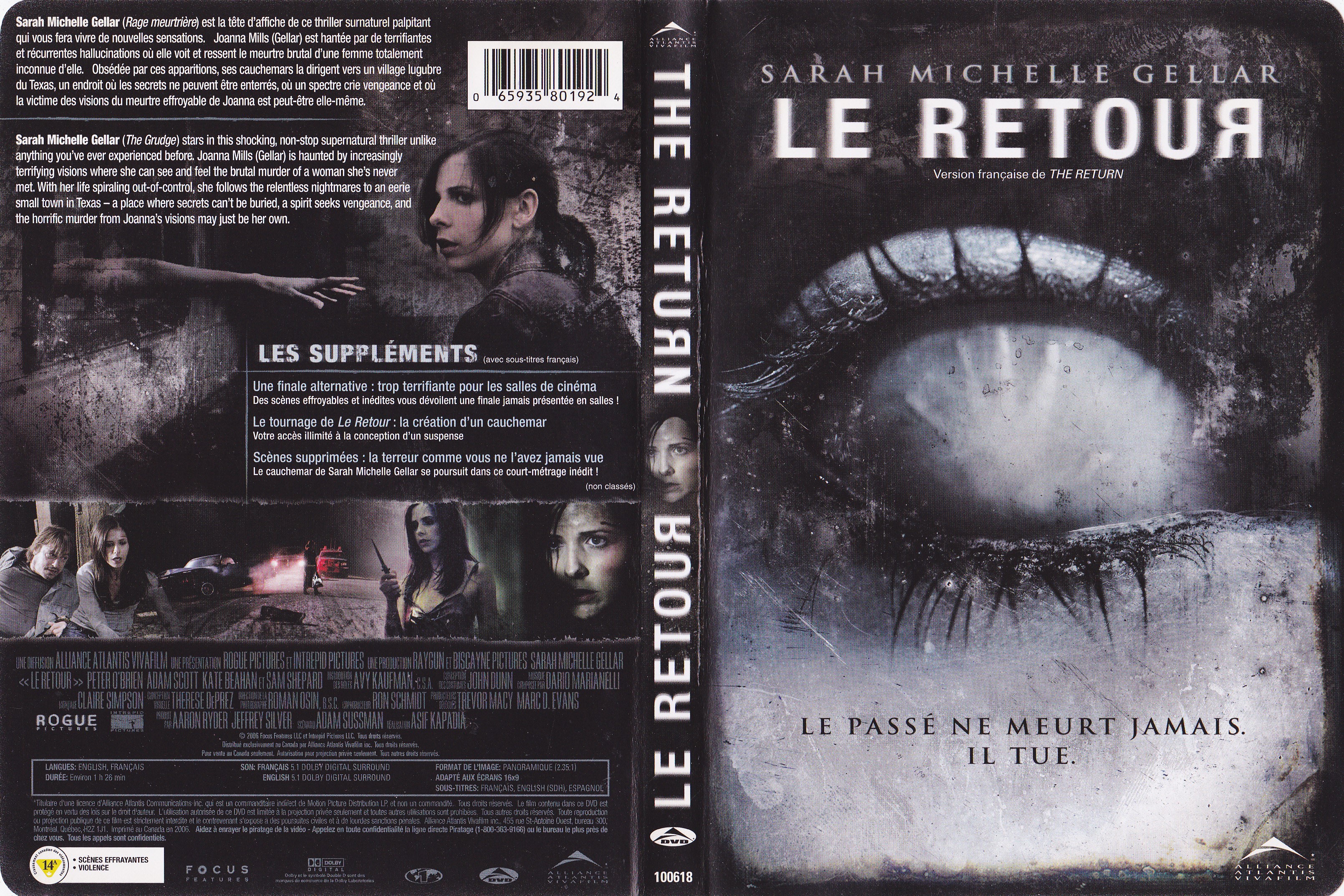 Jaquette DVD Le retour - The return (Canadienne)