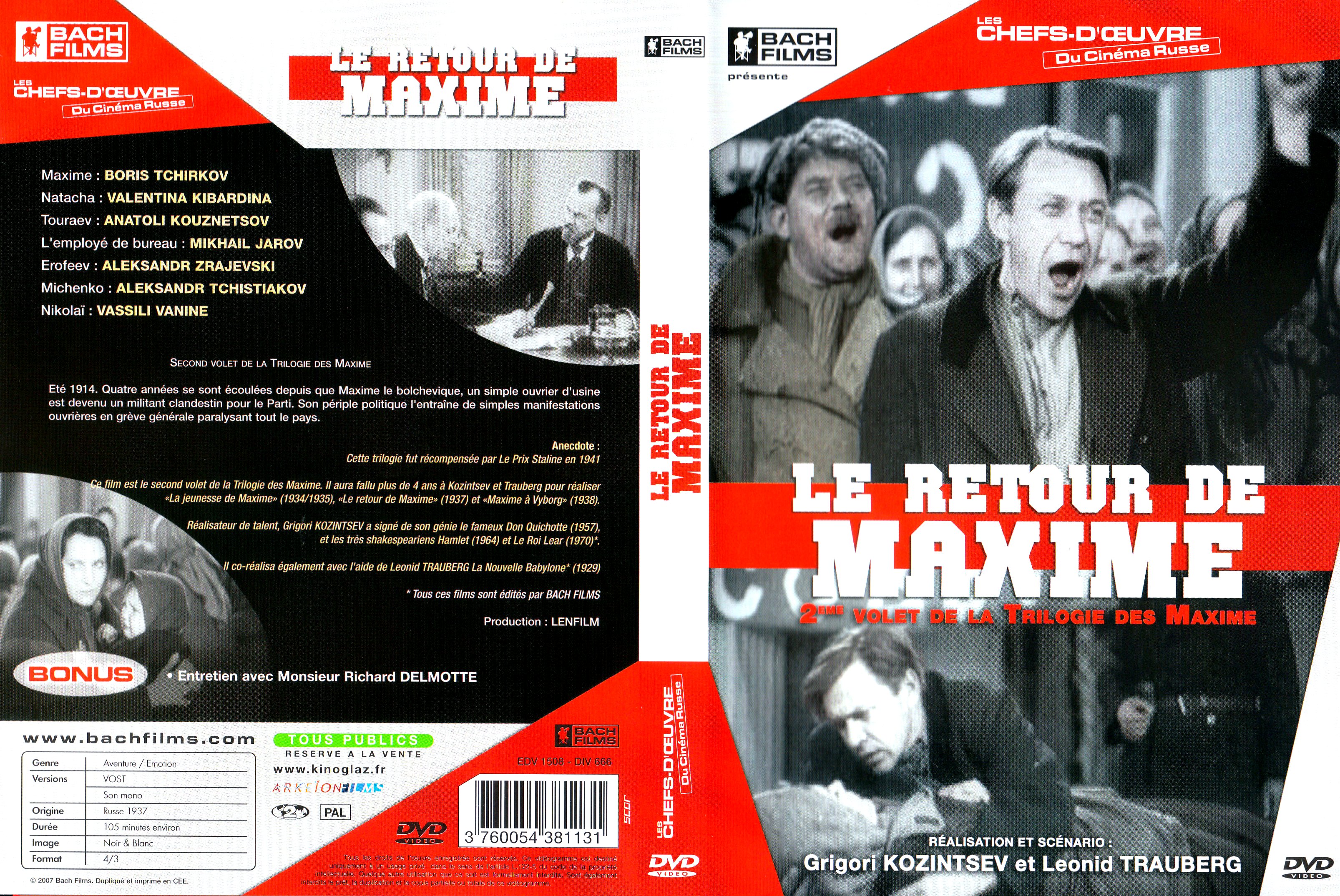 Jaquette DVD Le retour de Maxime