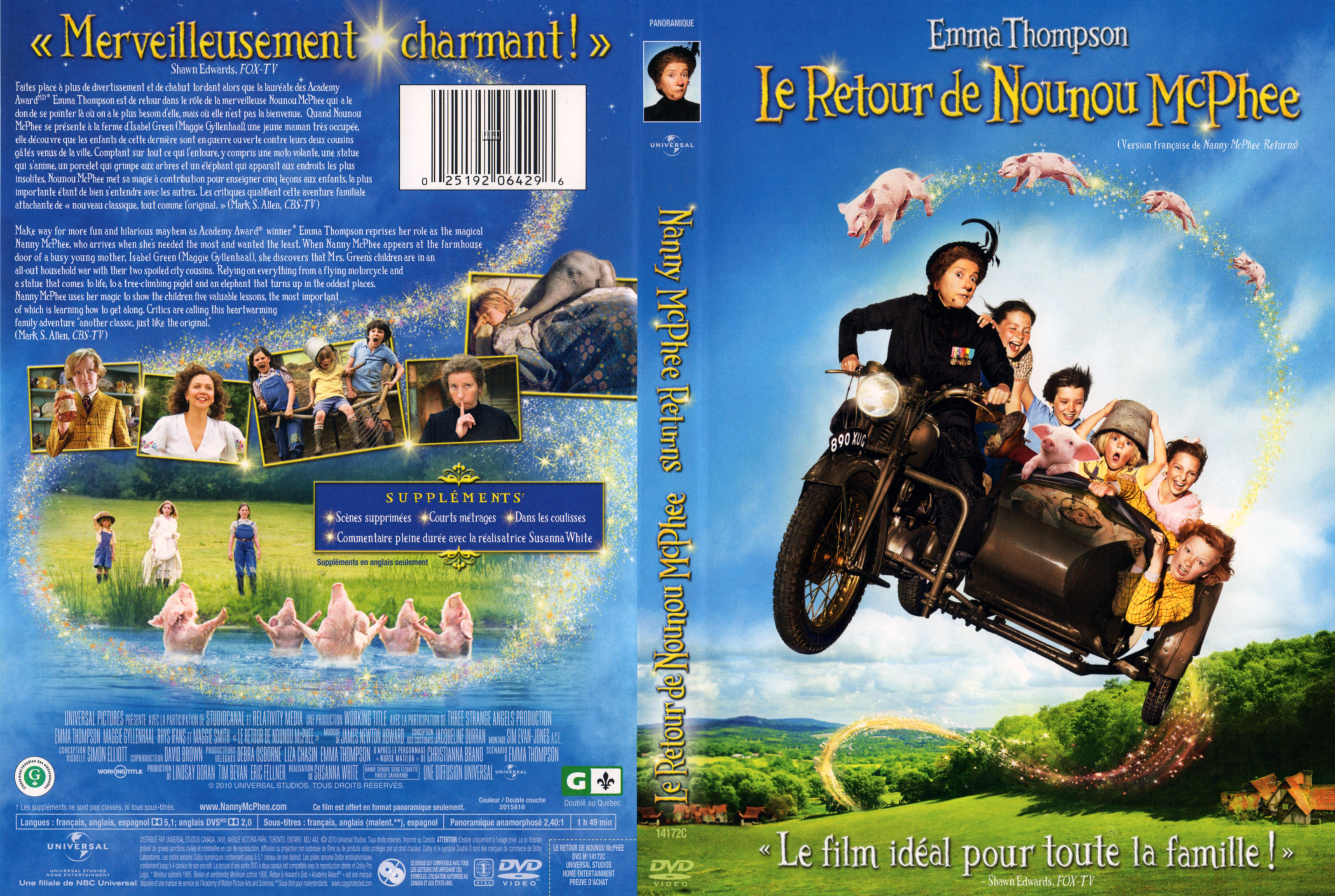 Jaquette DVD Le retour de Nounou McPhee - The Nanny Mcphee return (Canadienne)