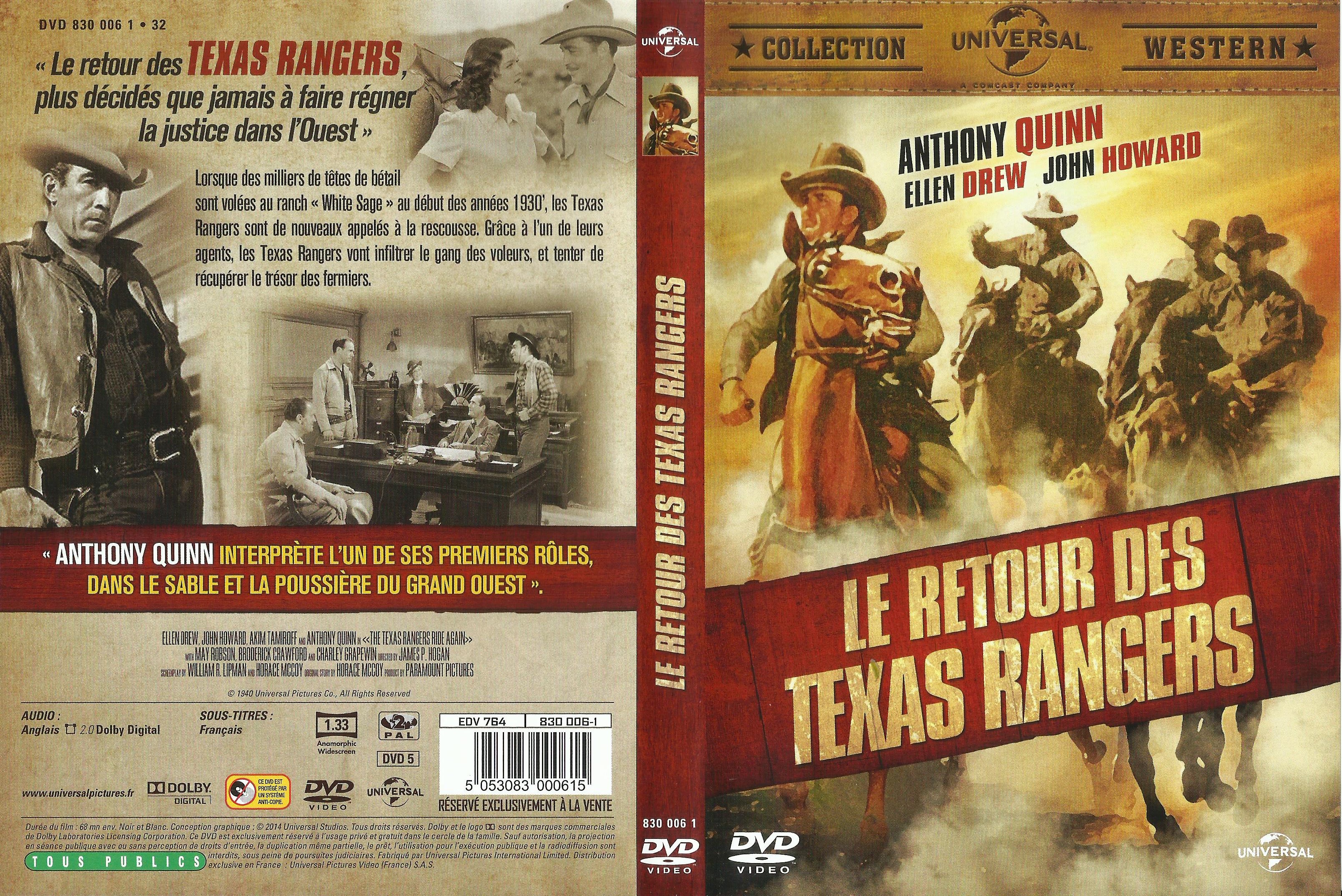 Jaquette DVD Le retour des Texas Ranger (1940)