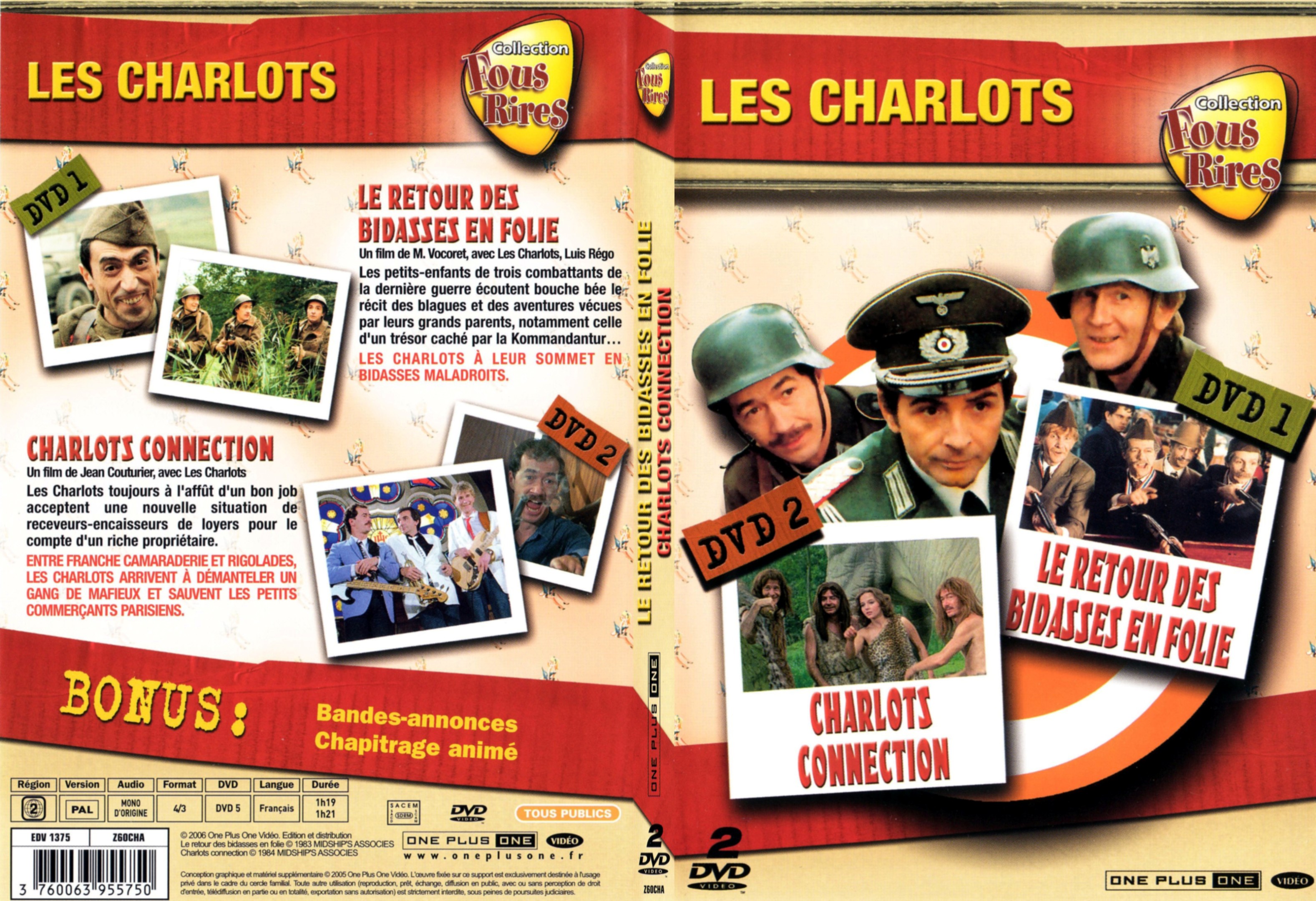 Jaquette DVD Le retour des charlots + Charlots connection - SLIM