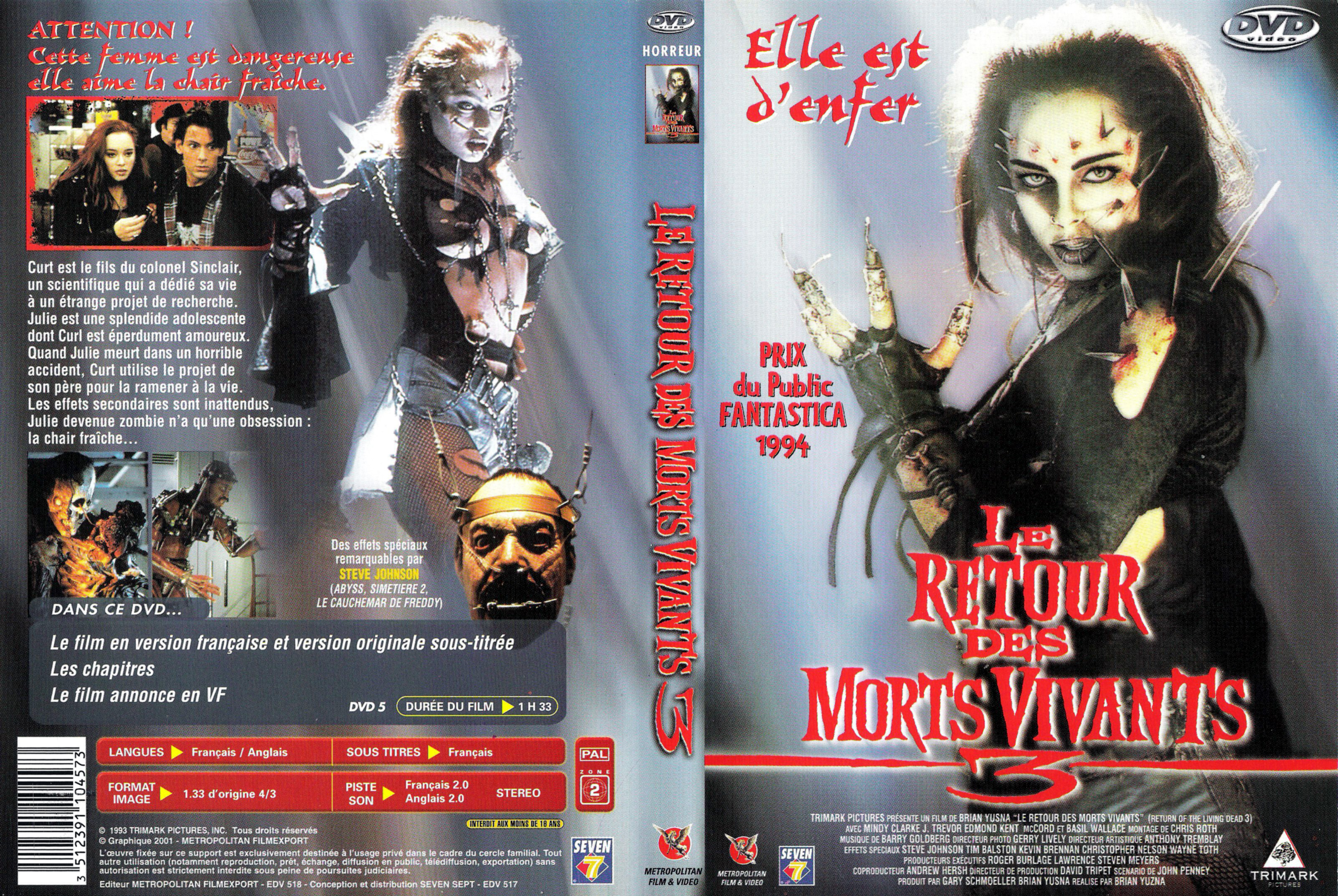 Jaquette DVD Le retour des morts vivants 3