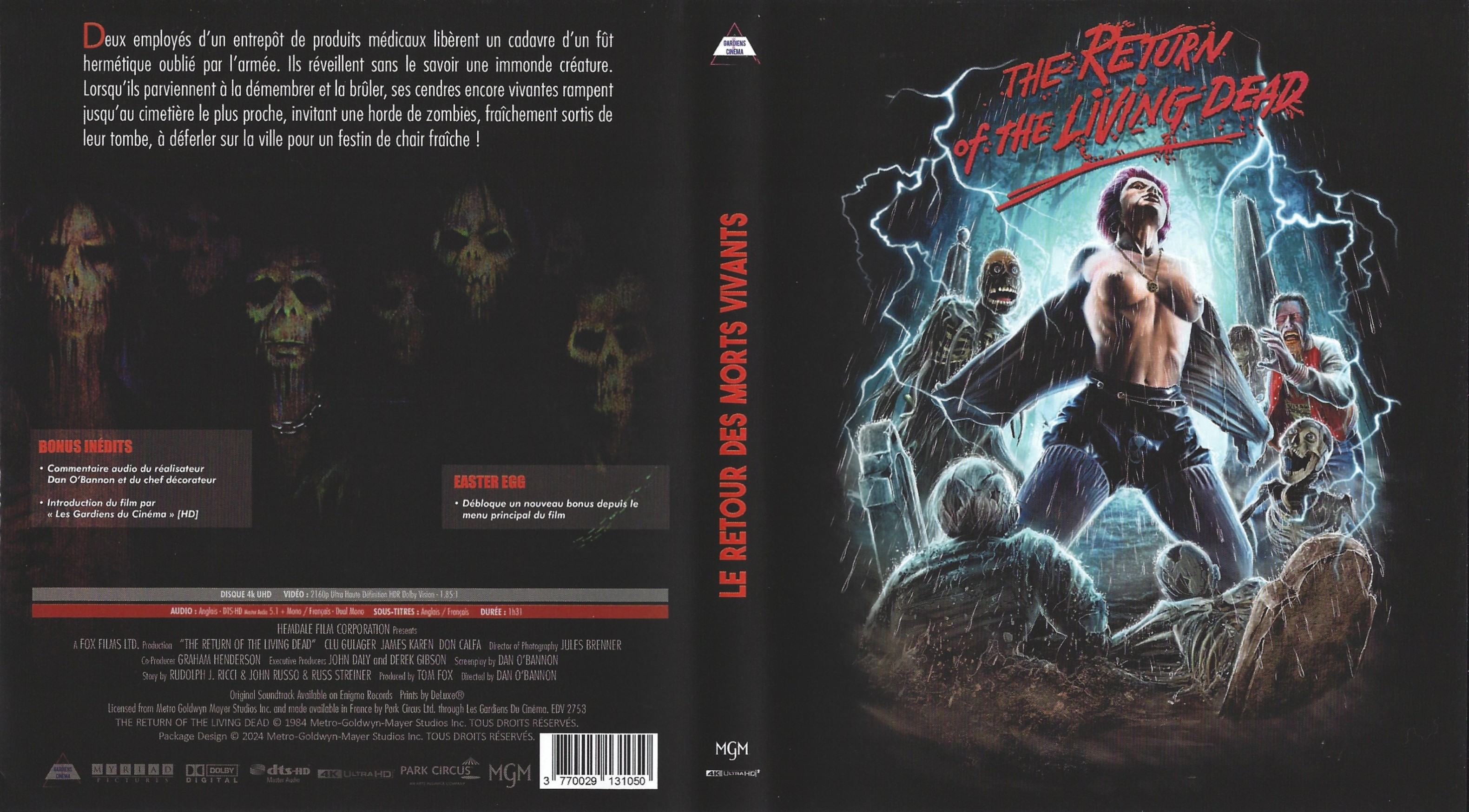 Jaquette DVD Le retour des morts-vivants 4K (BLU-RAY)