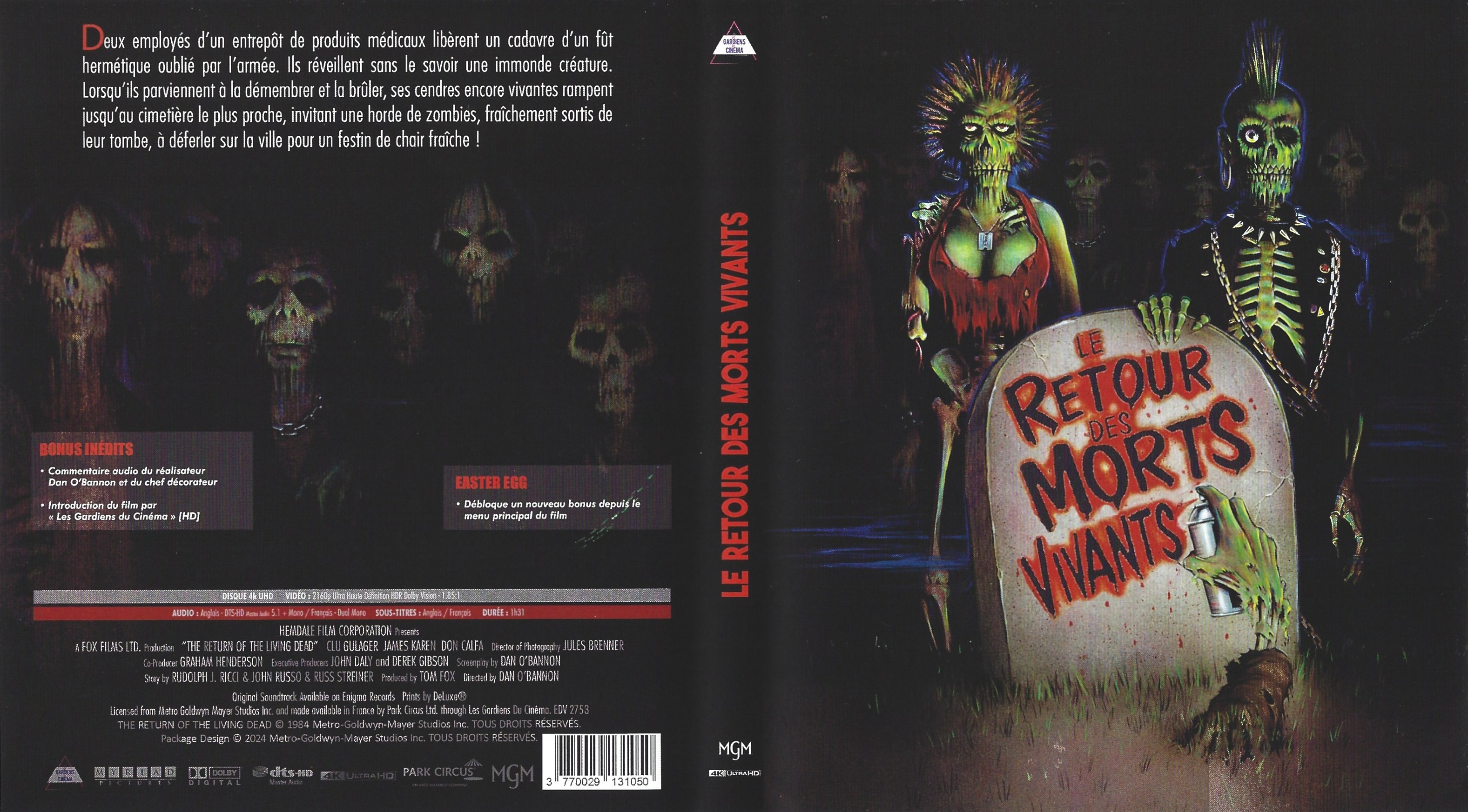 Jaquette DVD Le retour des morts-vivants 4K (BLU-RAY) v2