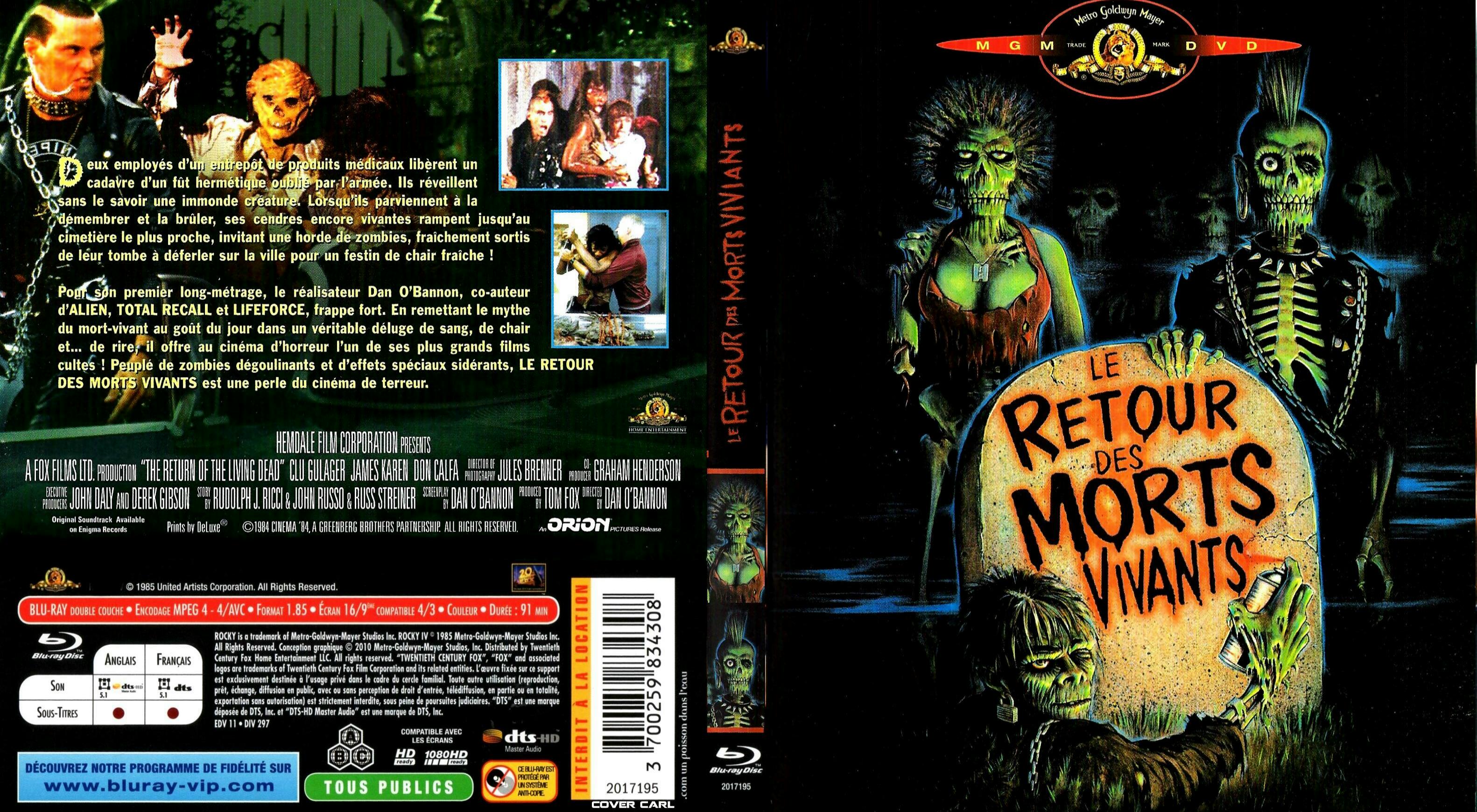 Jaquette DVD Le retour des morts vivants custom (BLU-RAY)