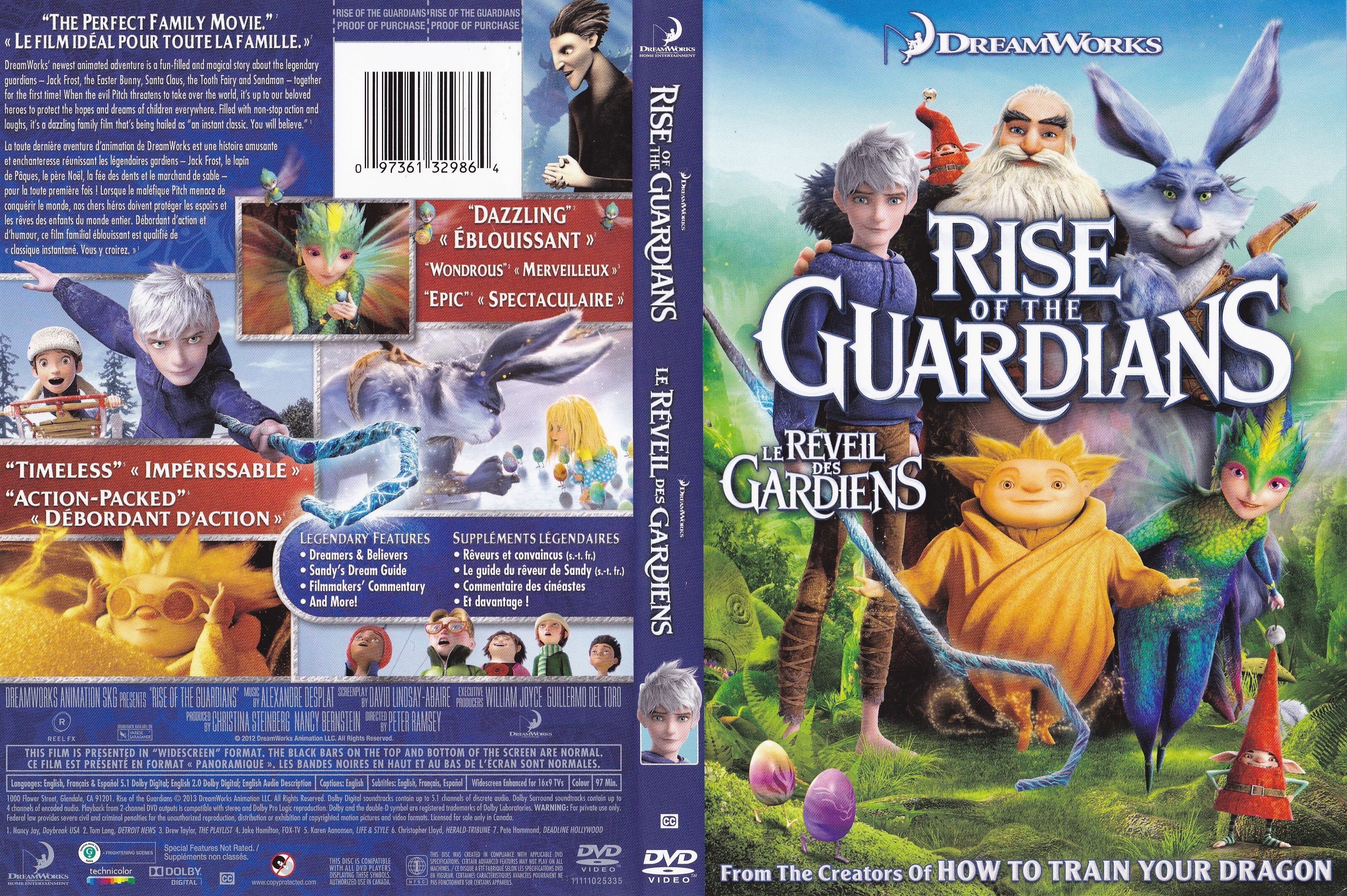 Jaquette DVD Le reveil des gardiens - Rise of the gardians (canadienne)