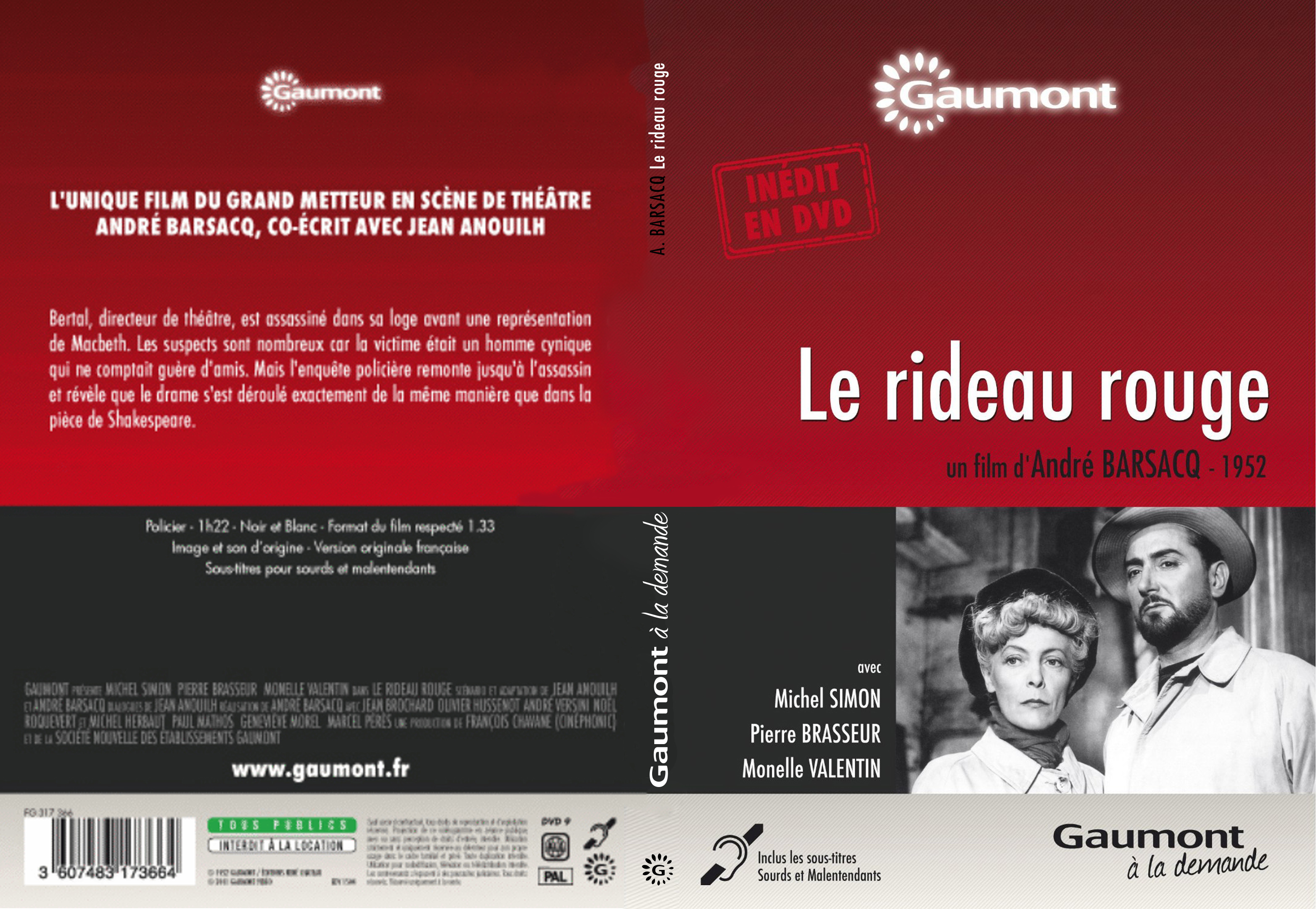 Jaquette DVD Le rideau rouge custom