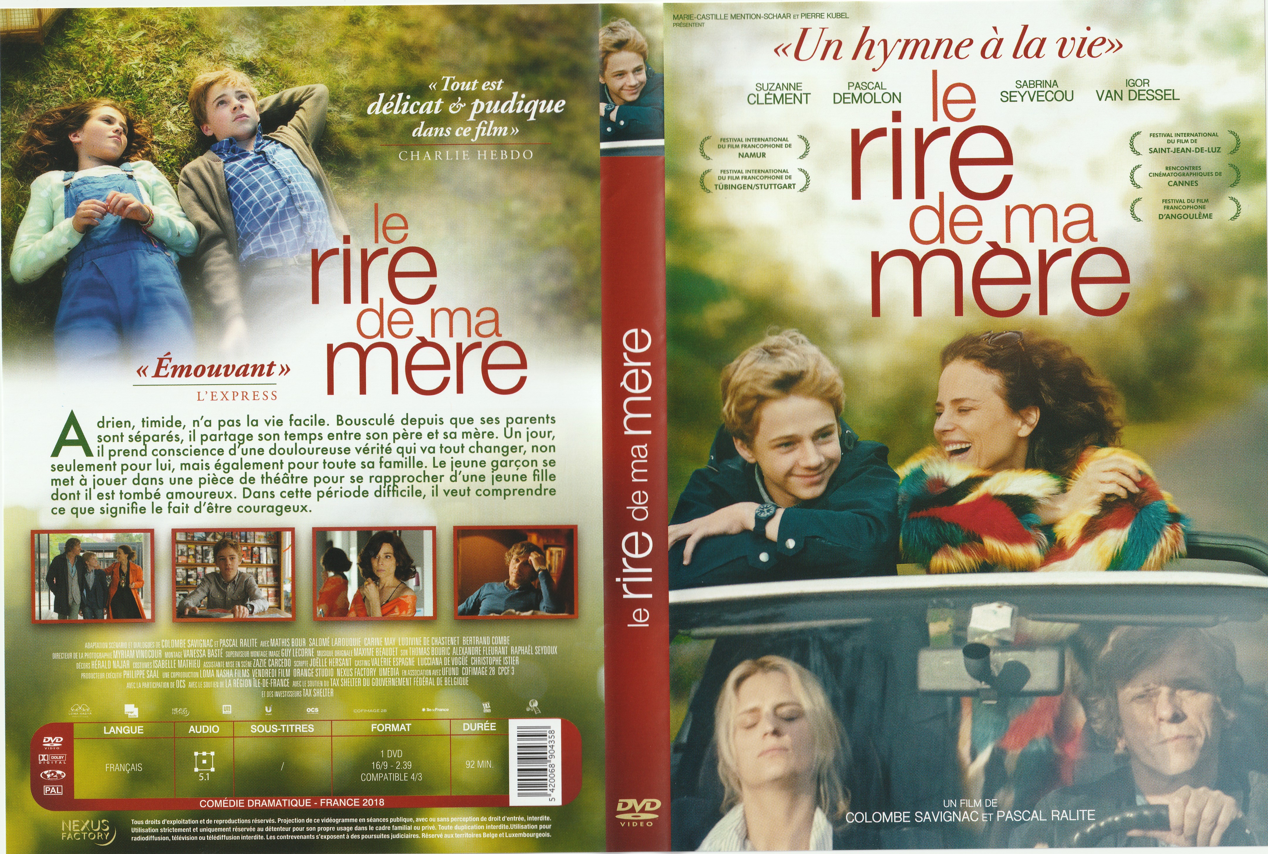 Jaquette DVD Le rire de ma mre