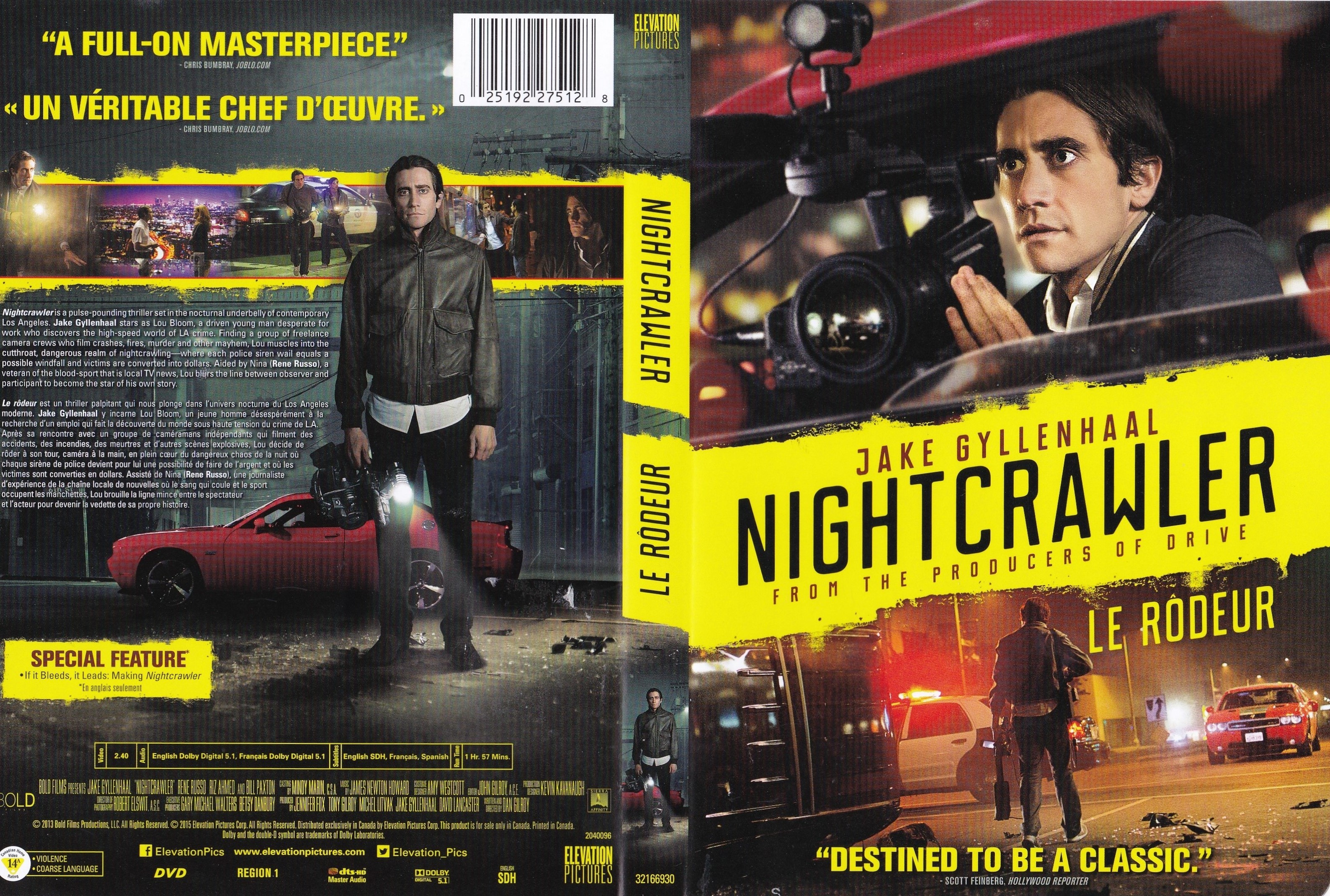 Jaquette DVD Le rodeur - Nightcrawler (canadienne)