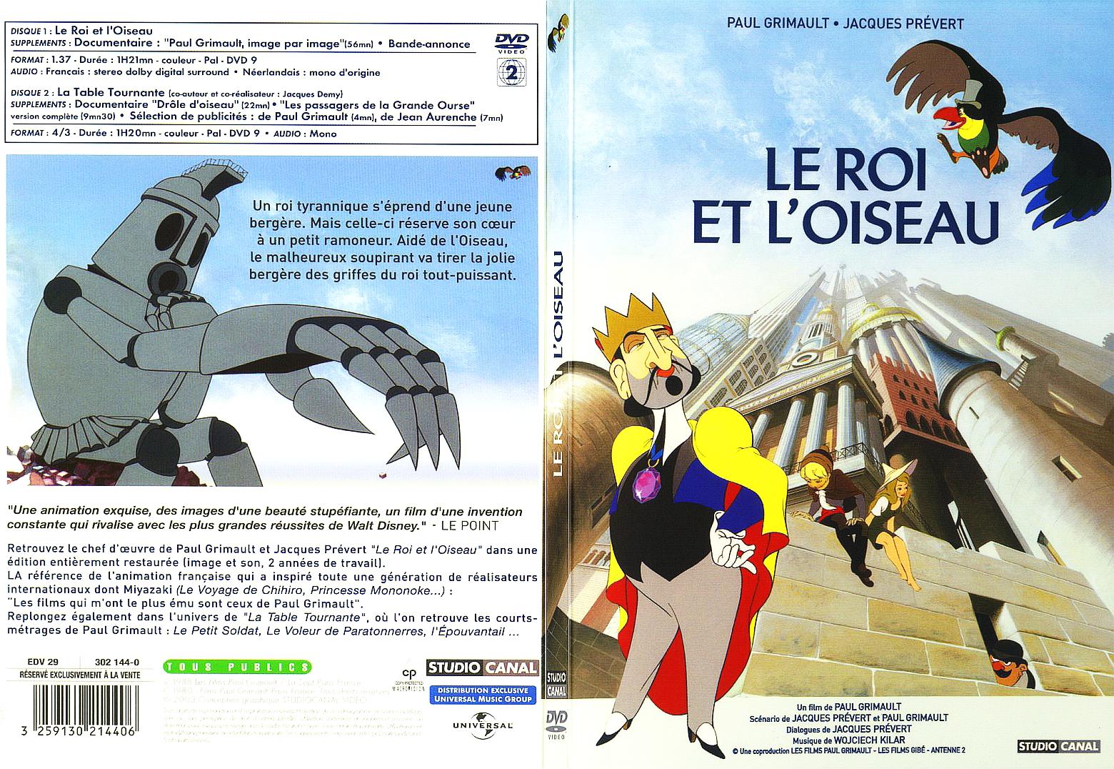 Jaquette DVD Le roi et l