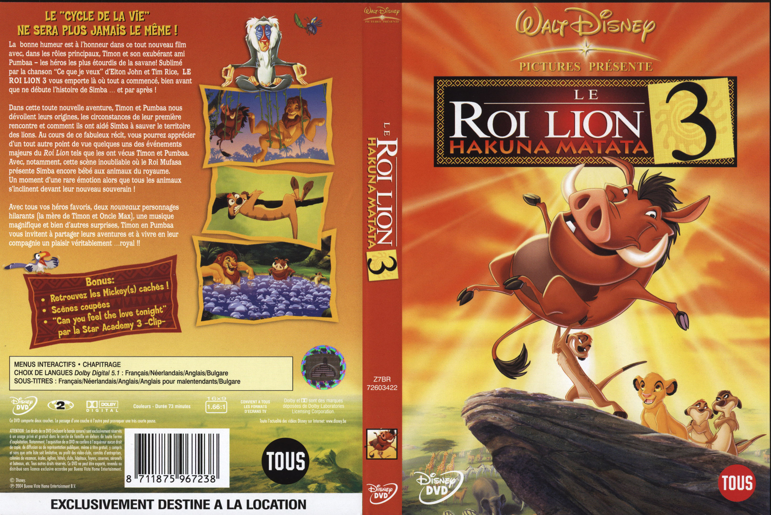 Jaquette DVD Le roi lion 3 v2