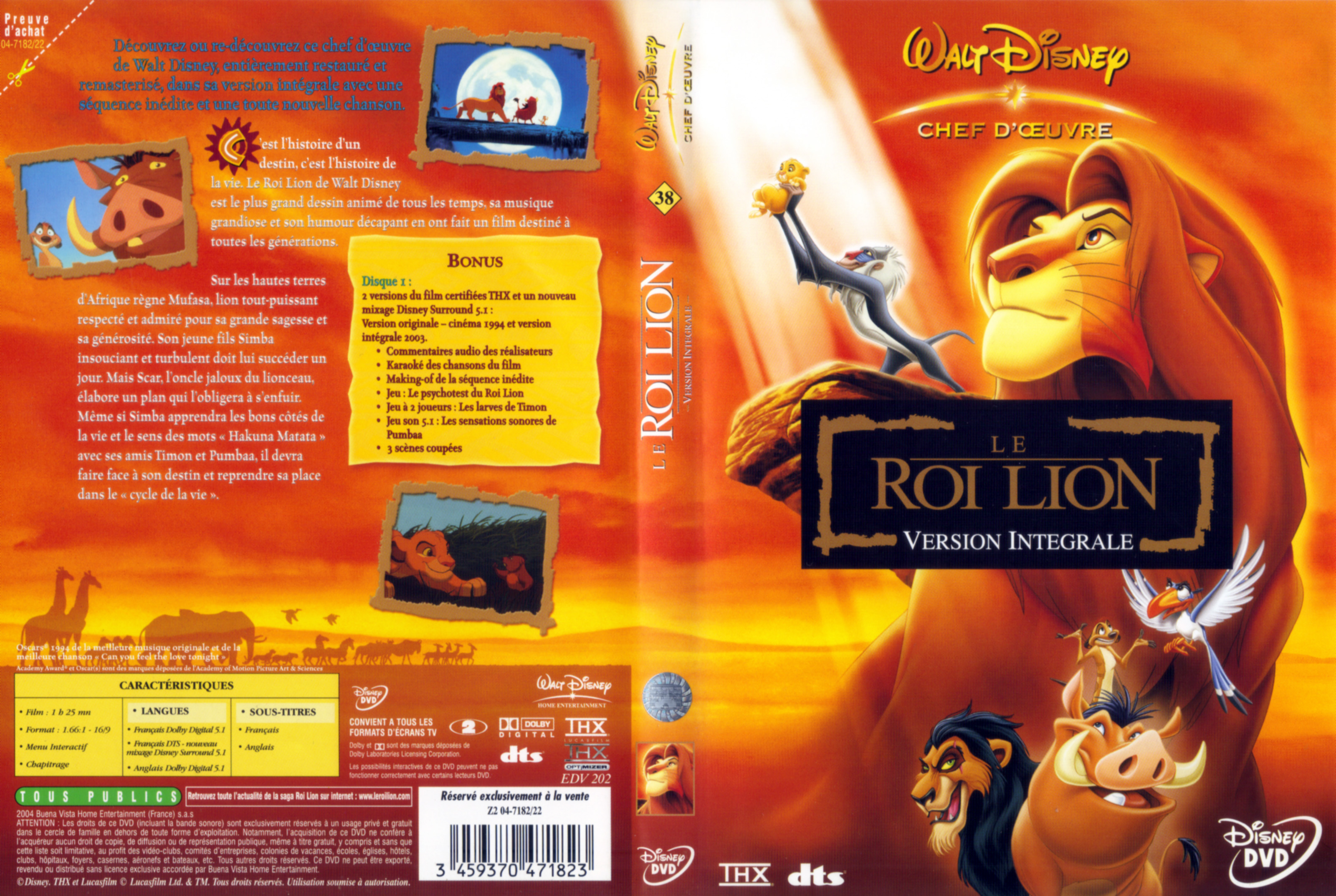 Jaquette DVD Le roi lion v4