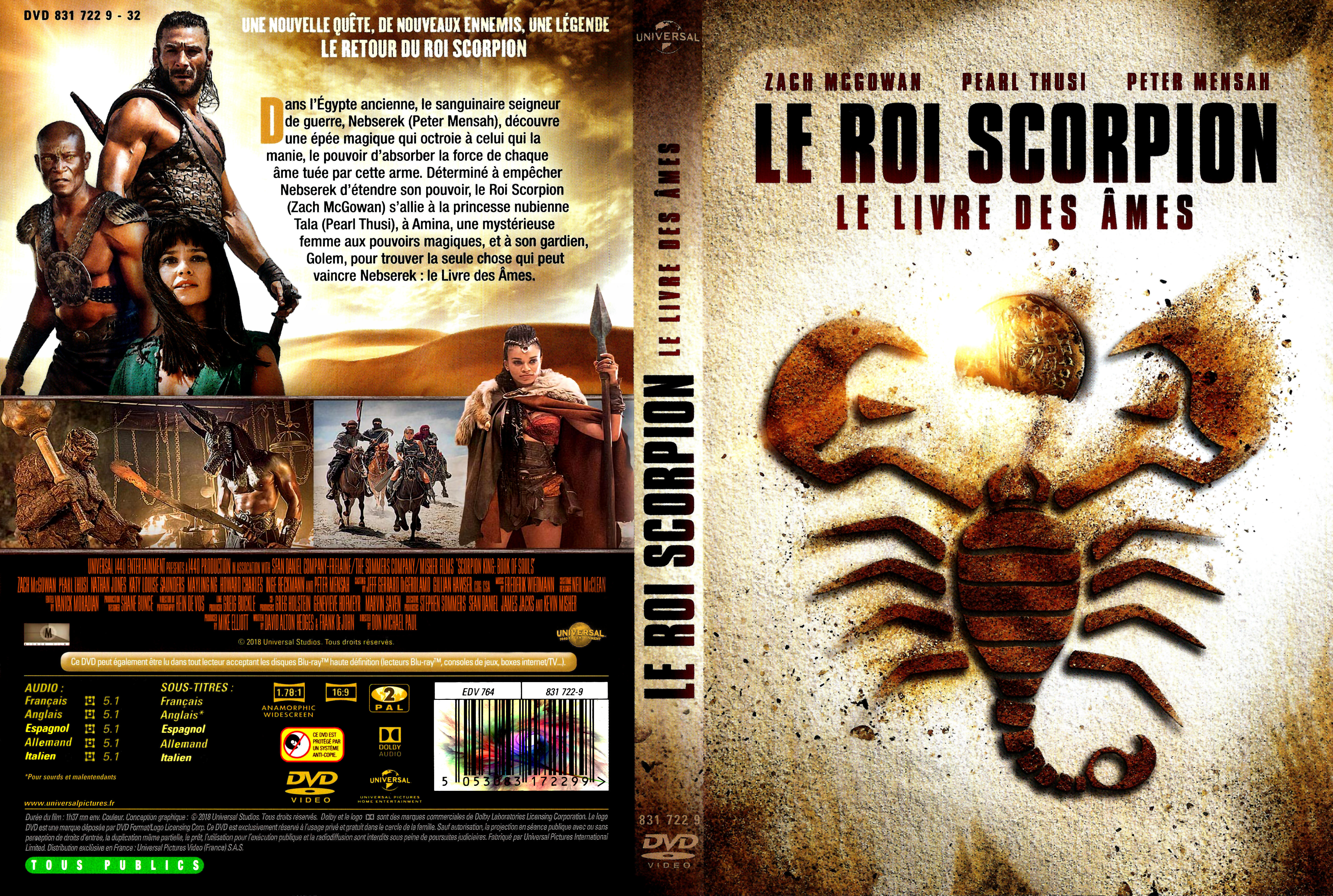 Jaquette DVD Le roi scorpion le livre des ames custom v2