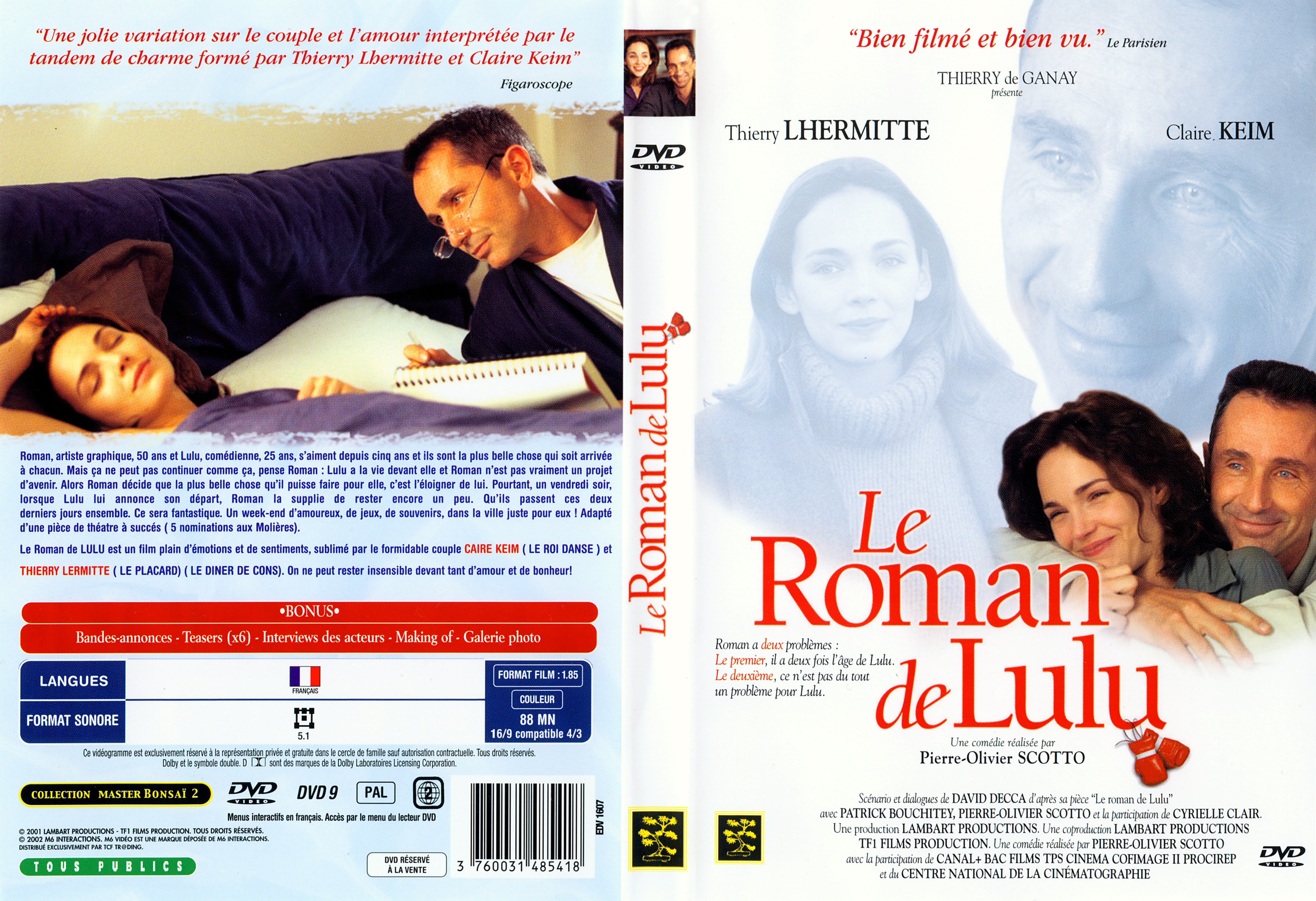 Jaquette DVD Le roman de Lulu