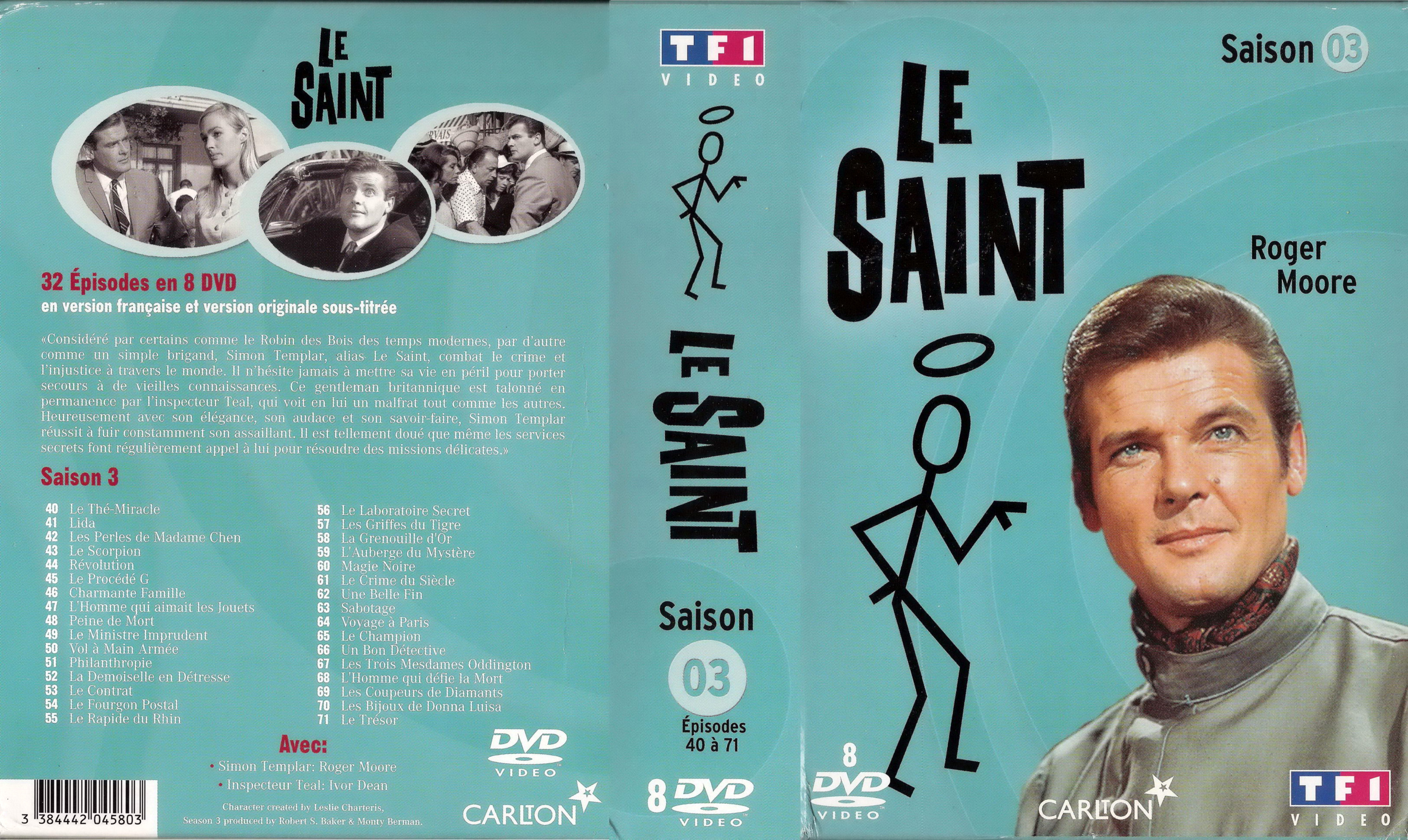Jaquette DVD Le saint Saison 3 COFFRET