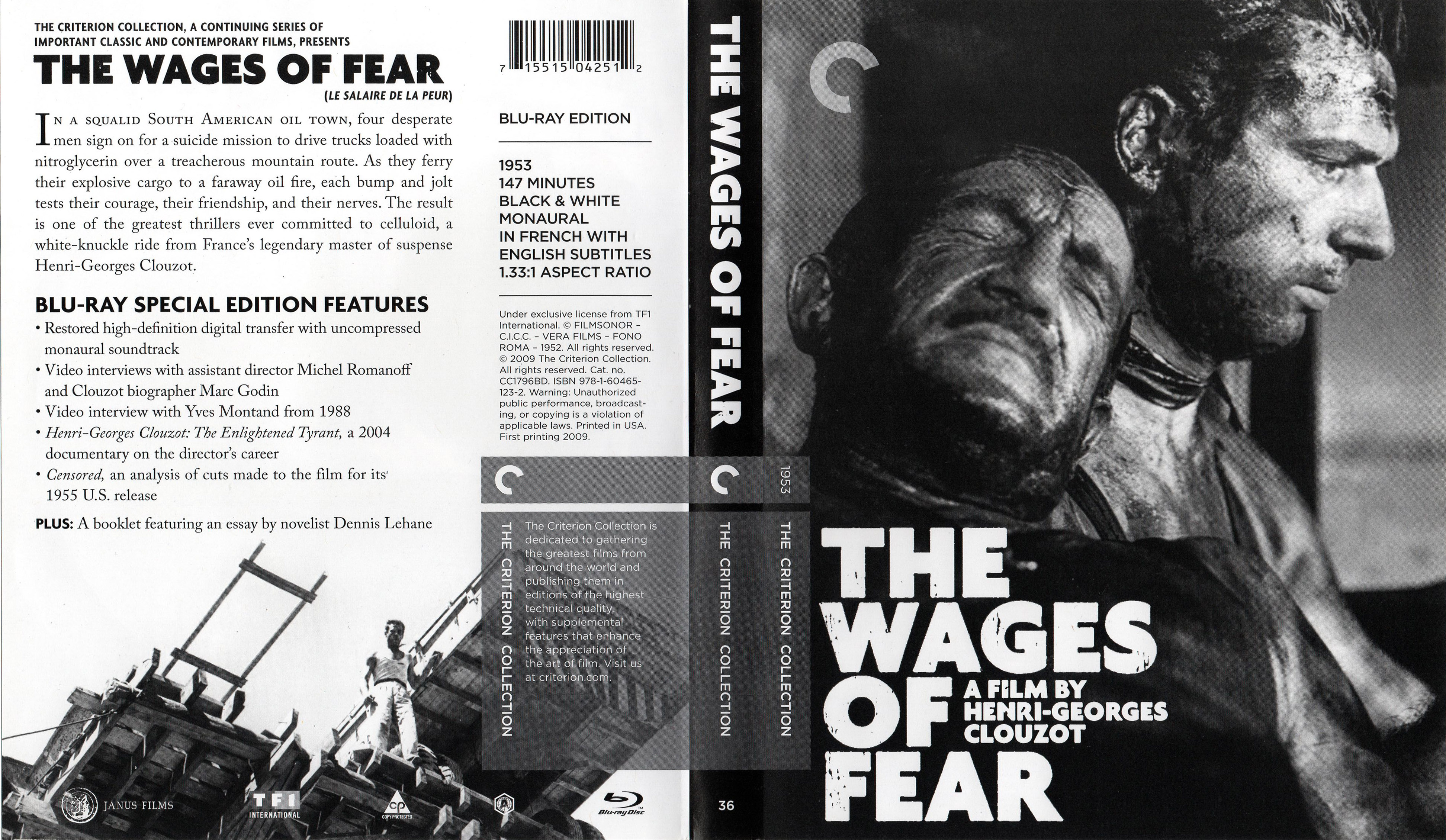 Jaquette DVD Le salaire de la peur - The Wages of Fear Zone 1 (BLU-RAY)