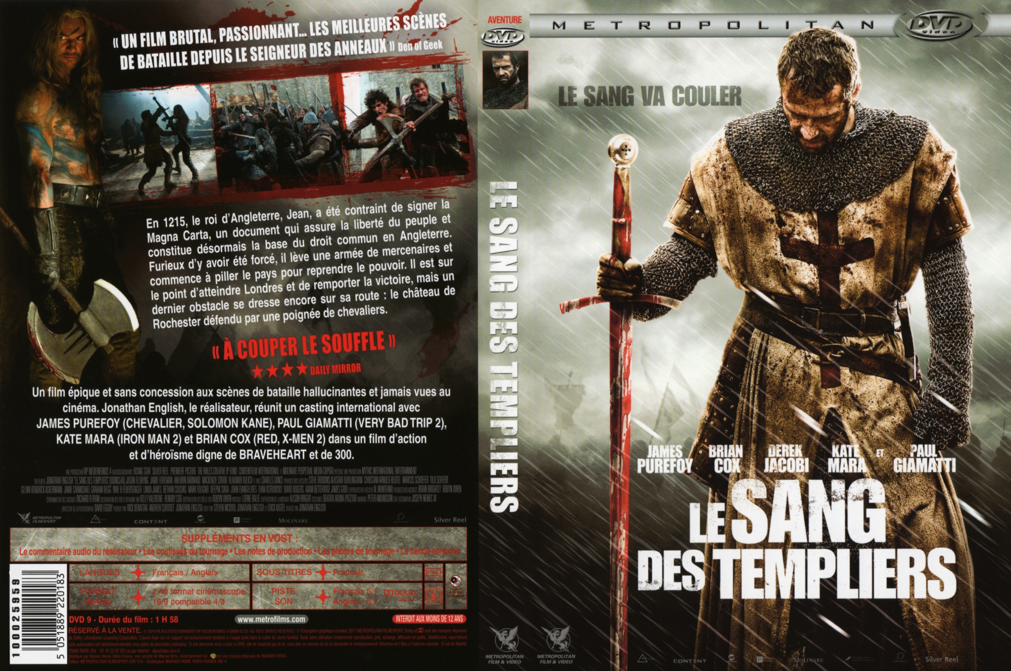Jaquette DVD Le sang des Templiers (2010)