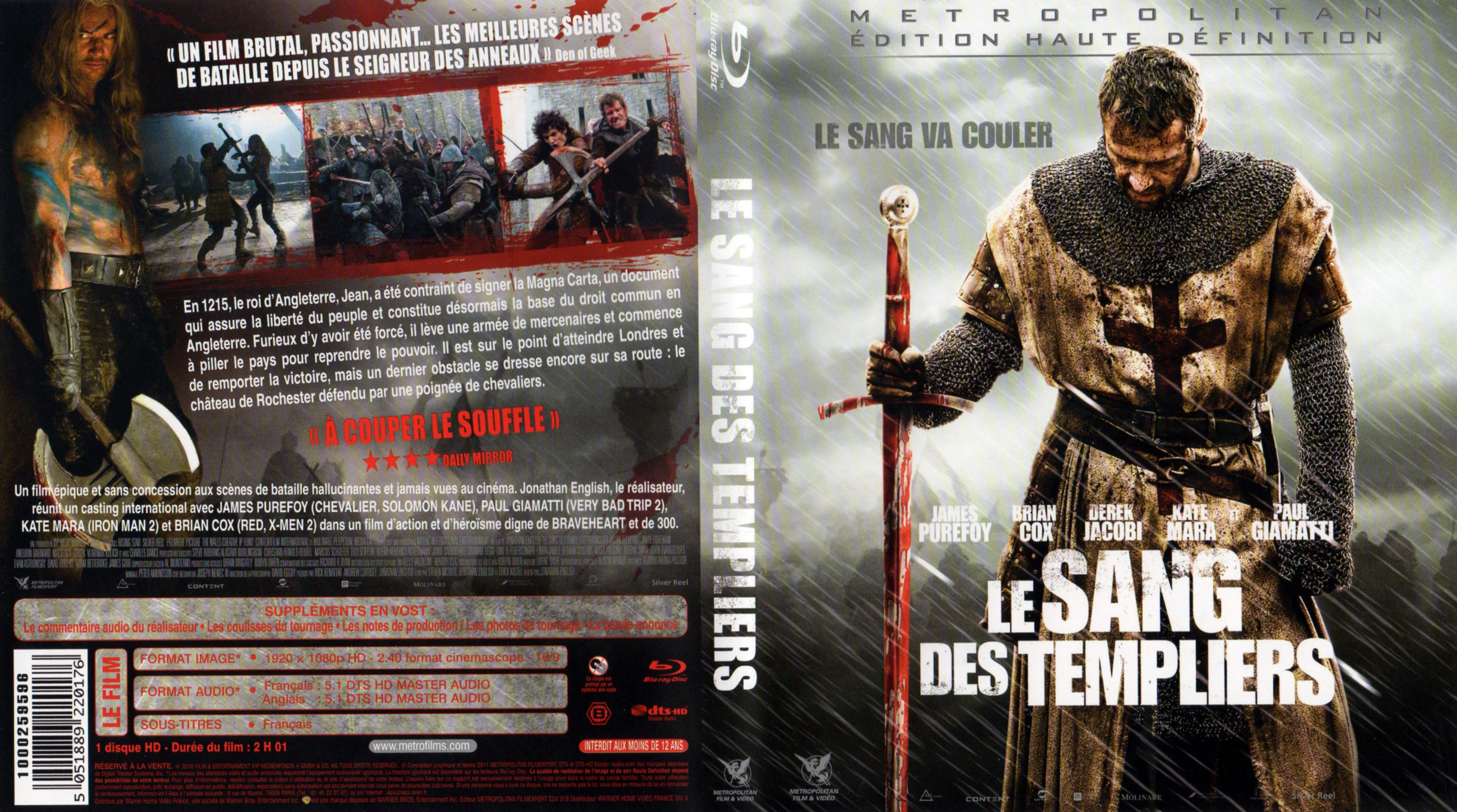 Jaquette DVD Le sang des Templiers (2010) (BLU-RAY)