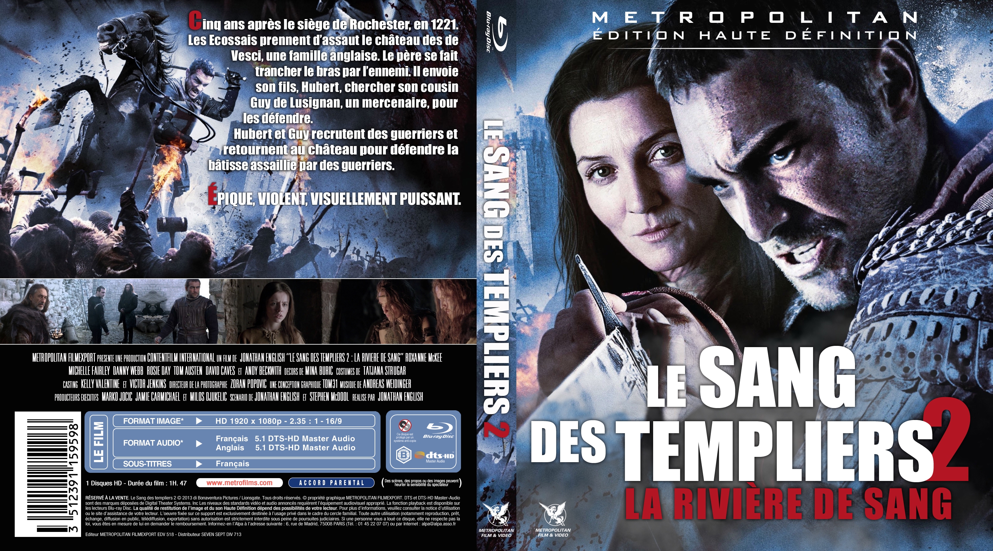 Jaquette DVD Le sang des templiers 2 custom (BLU-RAY)