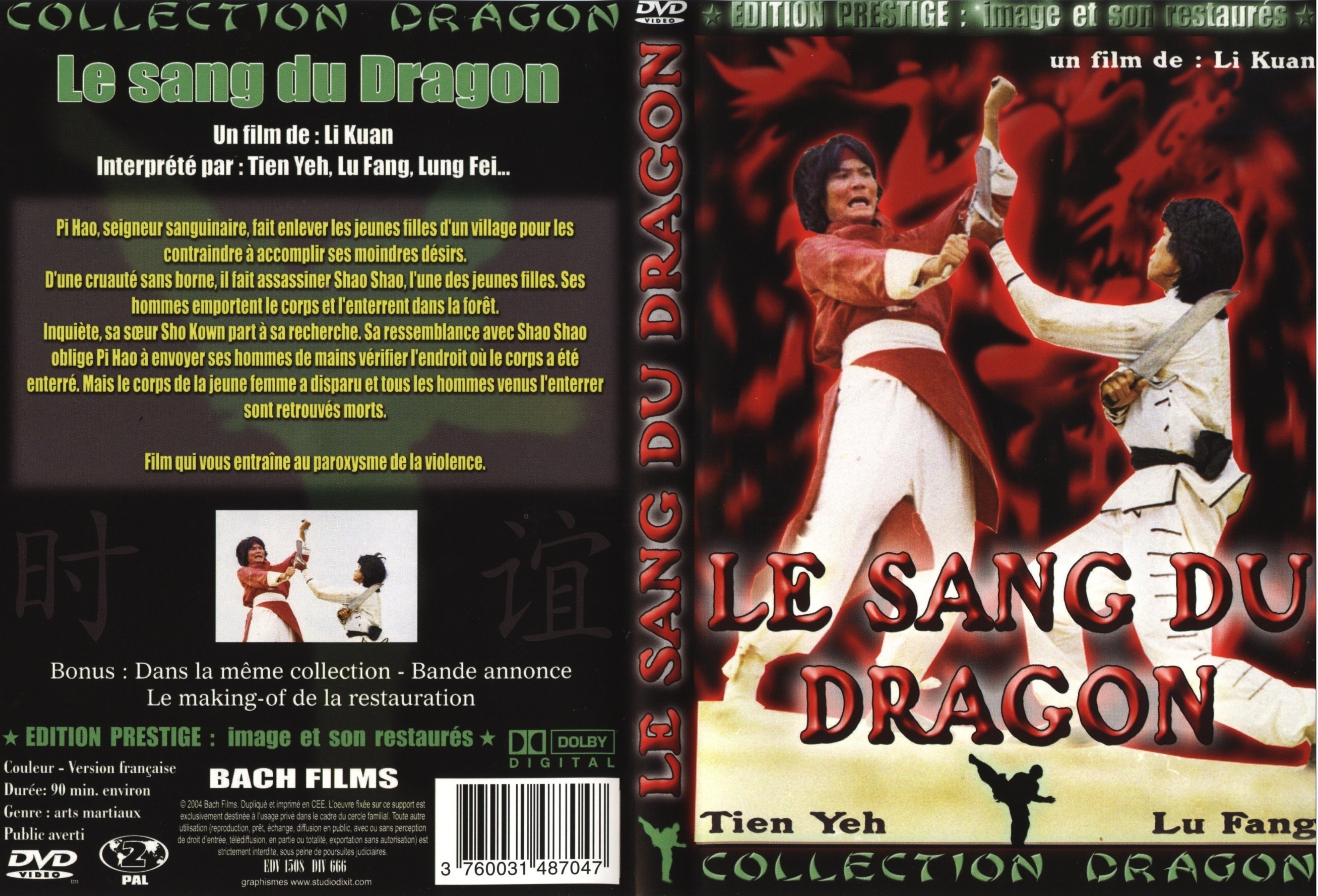 Jaquette DVD Le sang du dragon
