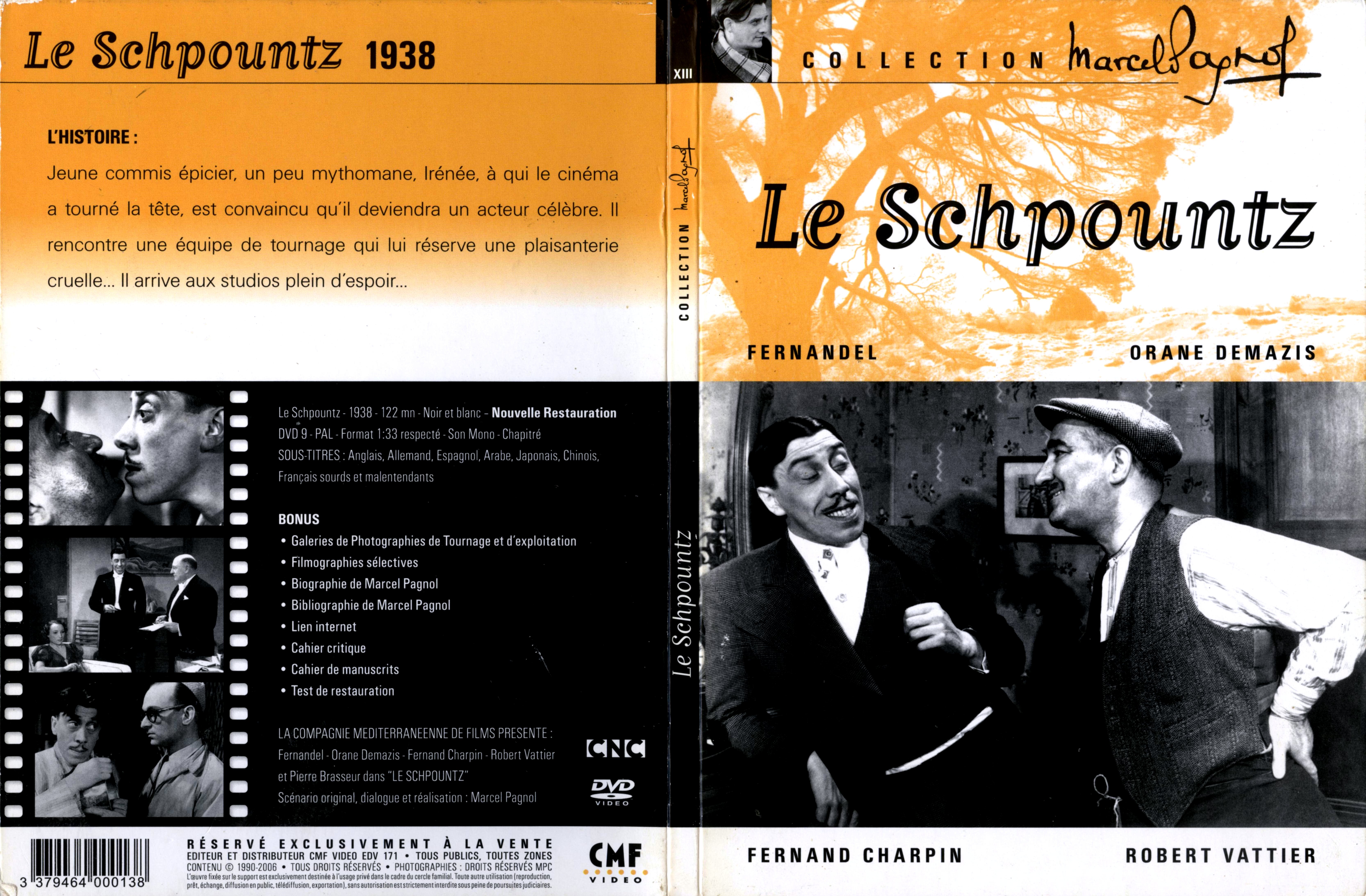 Jaquette DVD Le schpountz (1938)
